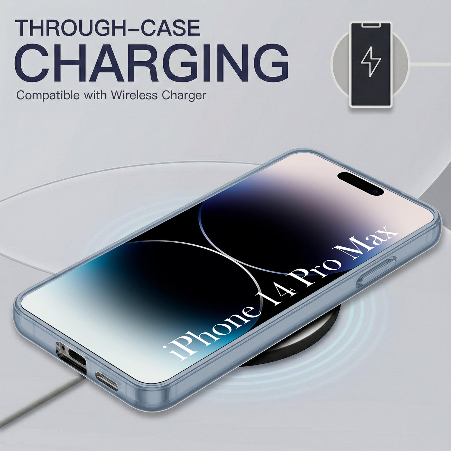 For Apple iPhone 14 Pro Max Back Cover Case Silicone (Slim Paper Thin | Camera Protection Bump | Minimalist Professional | Soft Flexible) "