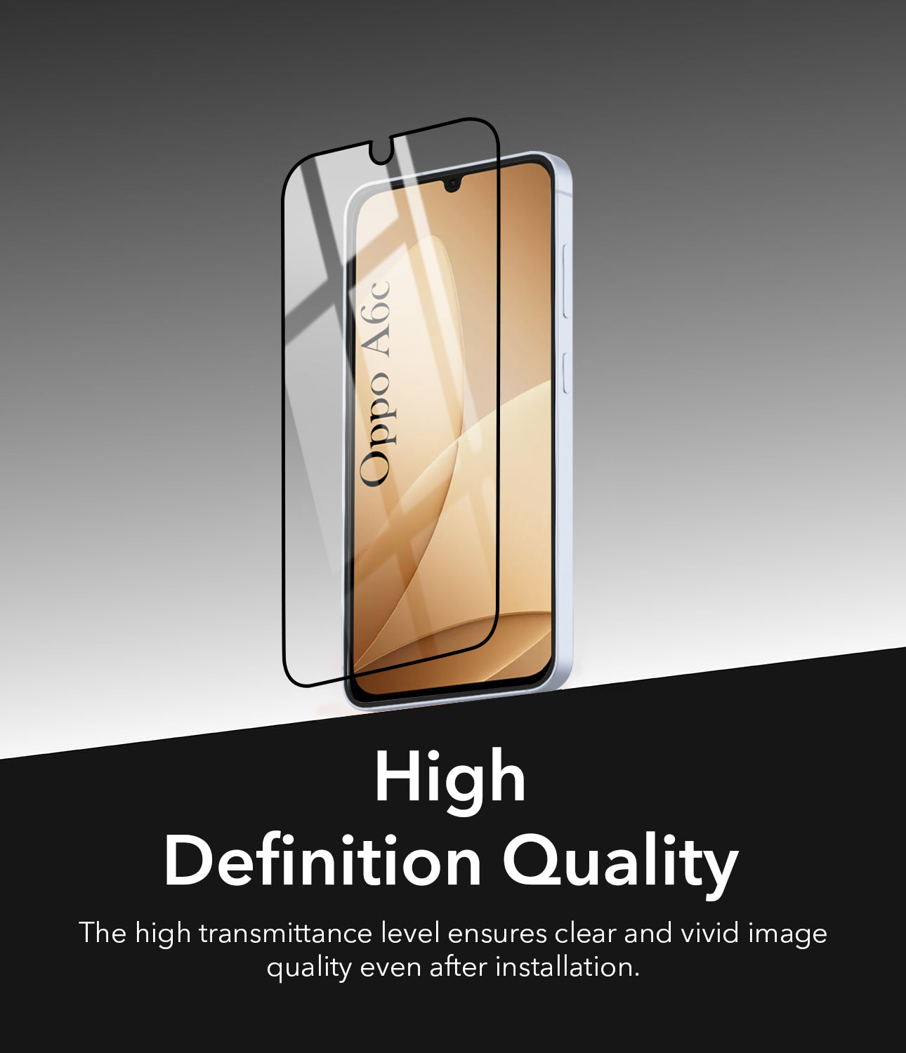 Tempered Glass For Oppo A6c 4G Military-Grade Gorilla Tempered Glass Screen Protector With Installation Kit | Shatterproof, Full Coverage, HD Clear, Scratch Resistant (Pack of 1)