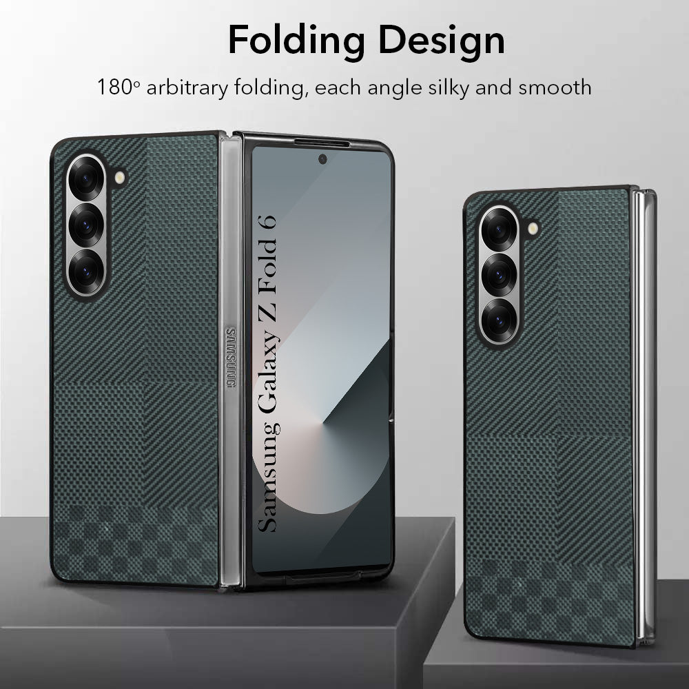 For Samsung Galaxy Z Fold 6 5G Back Flip Case Cover (Craft Printed Design | Hybrid Texture | Inside Microfiber Cloth)