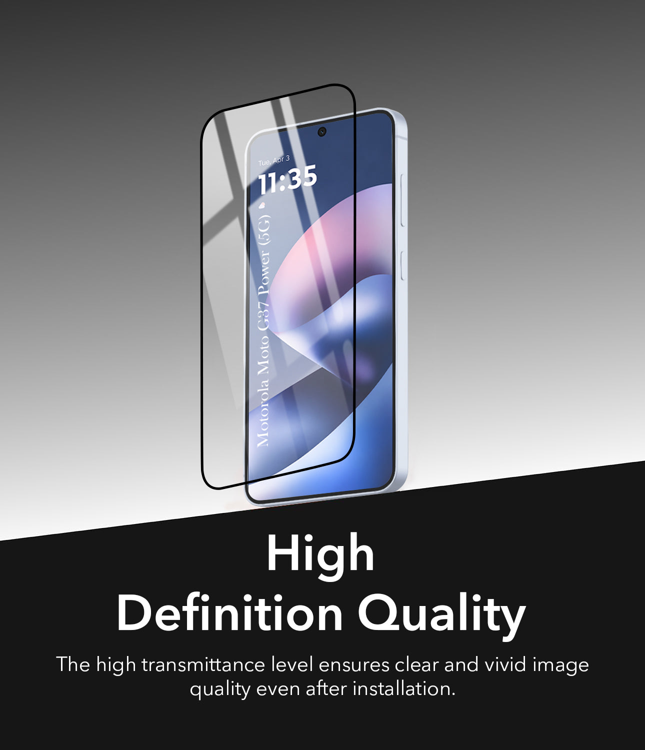 Tempered Glass For Motorola Moto G37 Power Military-Grade GorillaScreen Protector With Installation Kit | Shatterproof, Full Coverage, HD Clear, Scratch Resistant (Pack of 1)