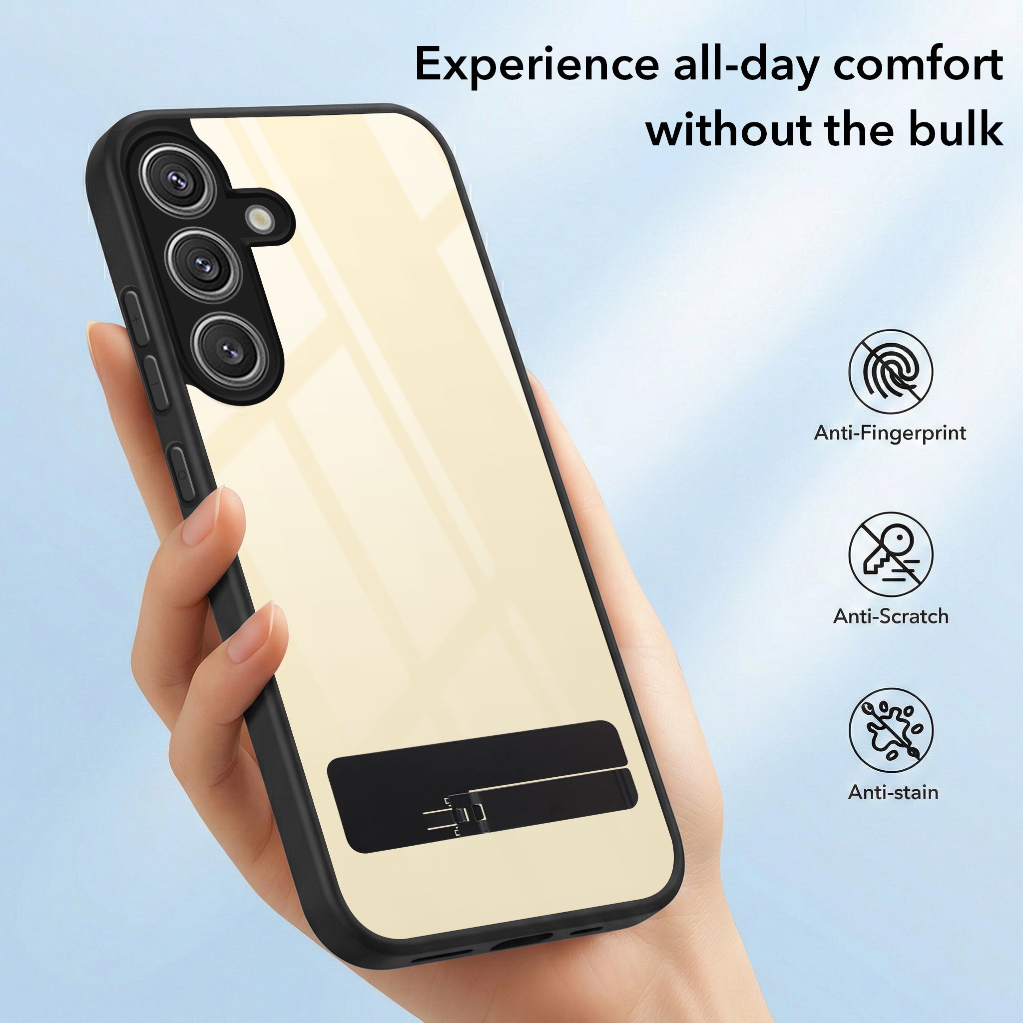 For Samsung Galaxy S24 Back Cover Case (Built-in Stand | Lifetime Anti Yellow | Kickstand Shockproof | Camera Protection | MagSafe Compatible)