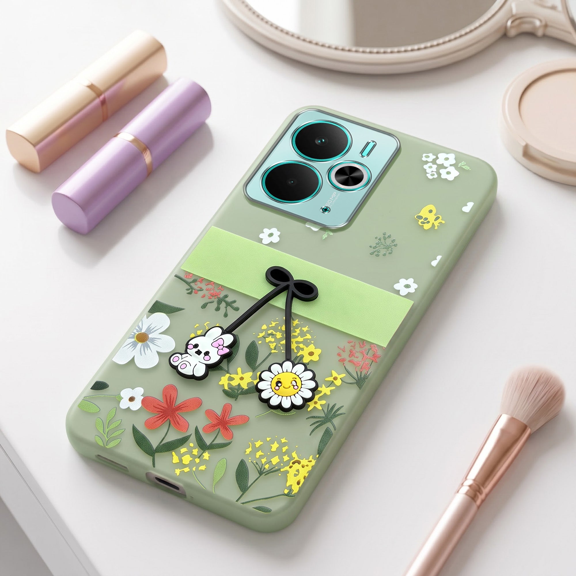 For Realme 14T Back Cover Case (3D Cute Cartoons | Hard Back Side Soft | Matte Premium Finish | HD Printing)