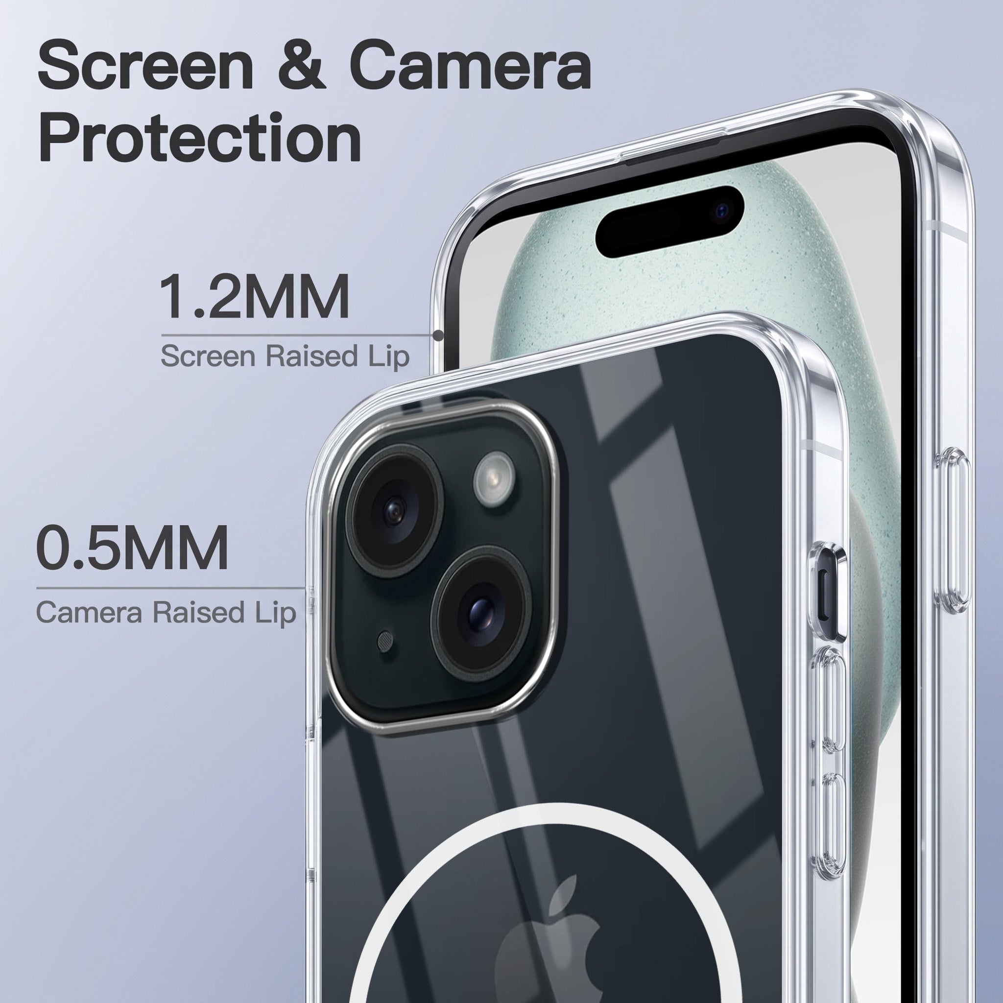 For Apple iPhone 15 Back Case Cover Crystal Anti Yellow (Unbreakable PC | MagSafe Wireless Charging Support |Camera Protection Bump)