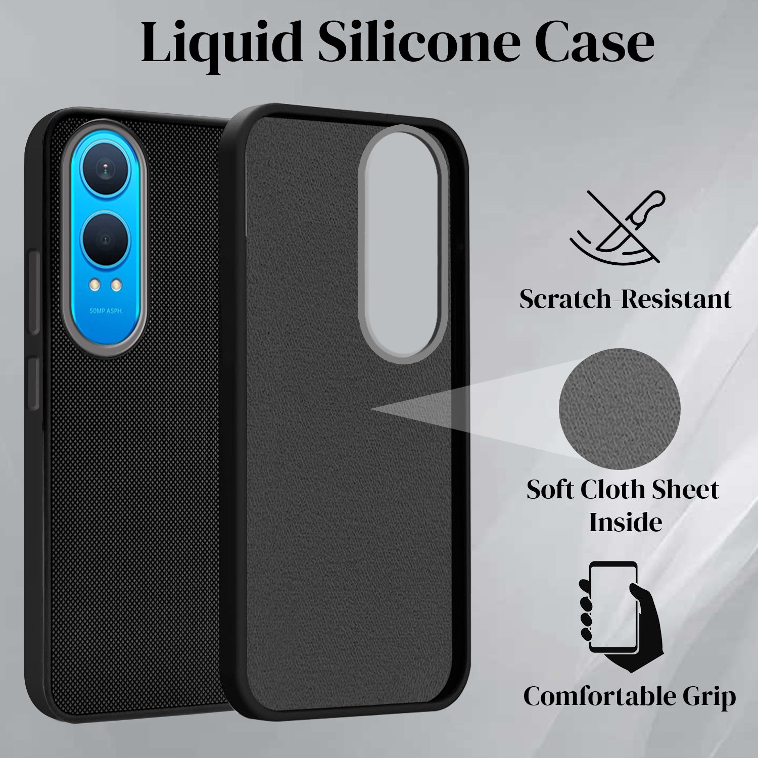 For OnePlus Nord CE 4 Lite Back Cover Case Rubberised (Textured Grip Design | Micro-Fiber Cloth Inside | Slim and Light Weight | Soft Touch and Feel)