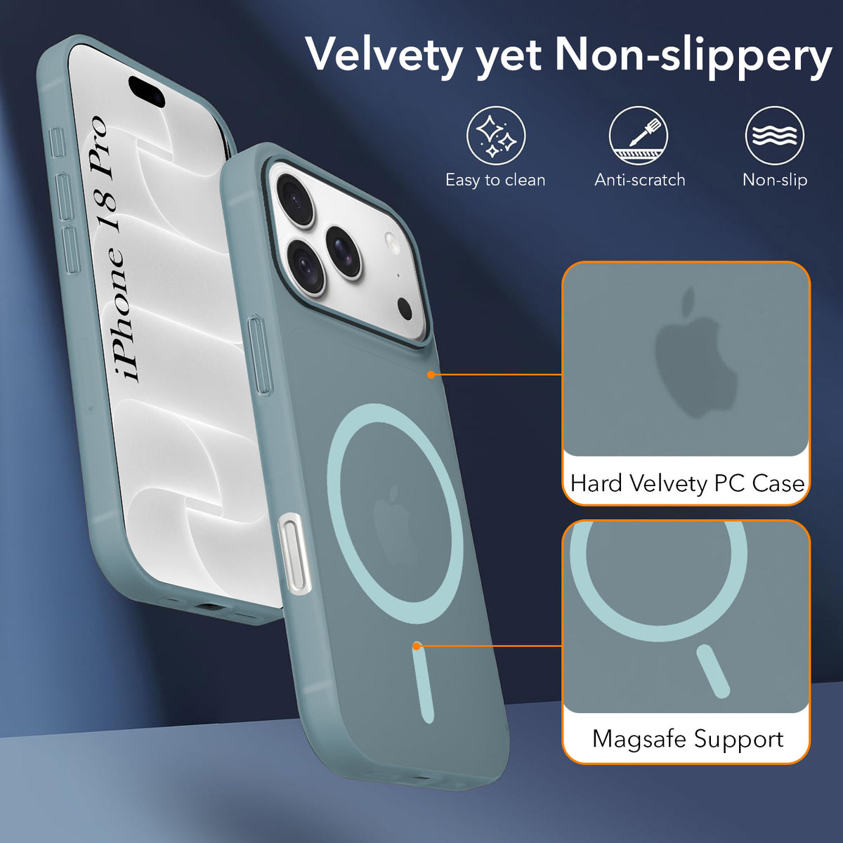 For Apple iPhone 18 Pro Back Cover Case (Frosted Matte Feel | MagSafe Compatible Wireless Charging)