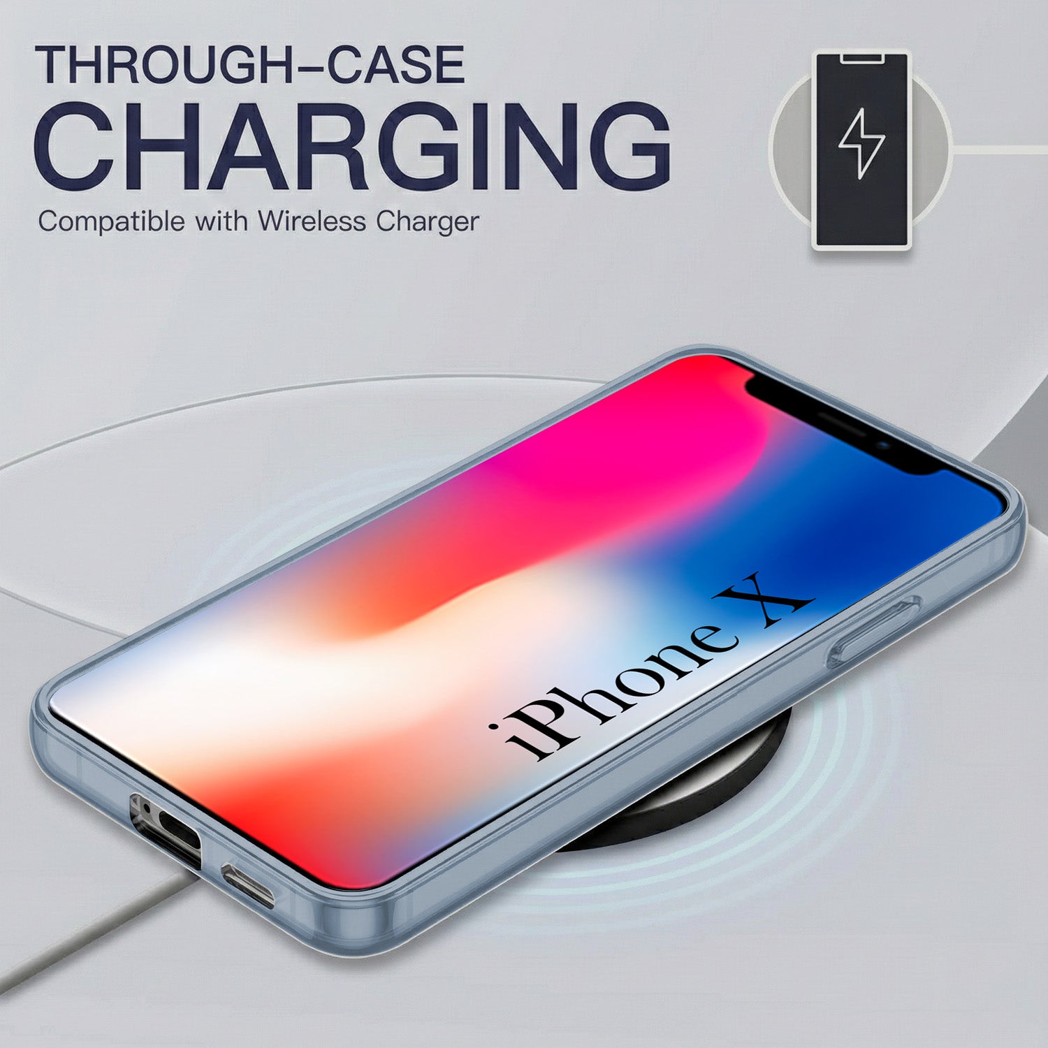 For Apple iPhone X Back Cover Case Silicone (Slim Paper Thin | Camera Protection Bump | Minimalist Professional | Soft Flexible)
