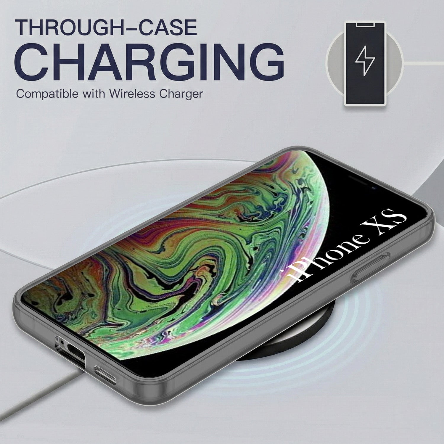 For Apple iPhone Xs Back Cover Case Silicone (Slim Paper Thin | Camera Protection Bump | Minimalist Professional | Soft Flexible)