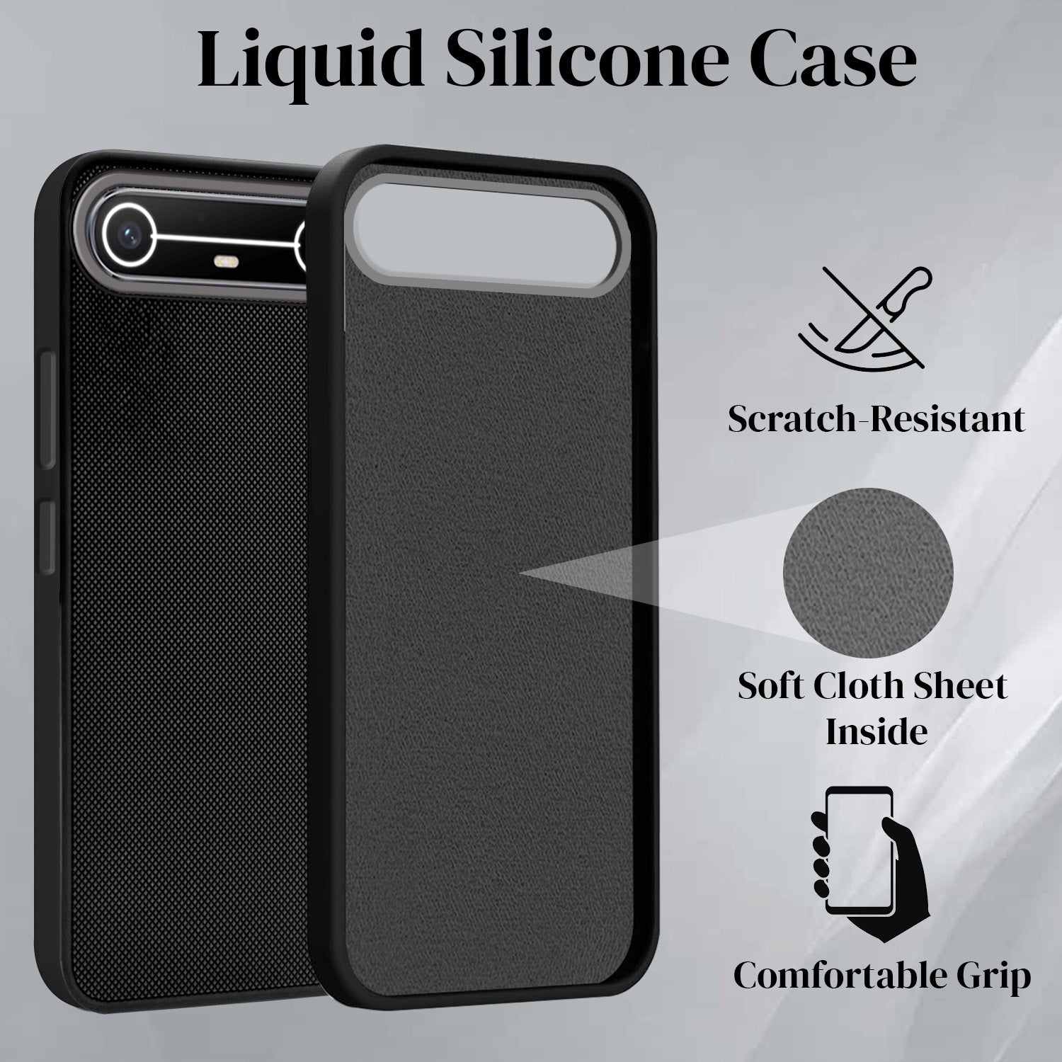 For Tecno Pova Slim Back Cover Case (Textured Grip Design | Micro-Fiber Cloth Inside | Slim and Light Weight | Soft Touch and Feel)