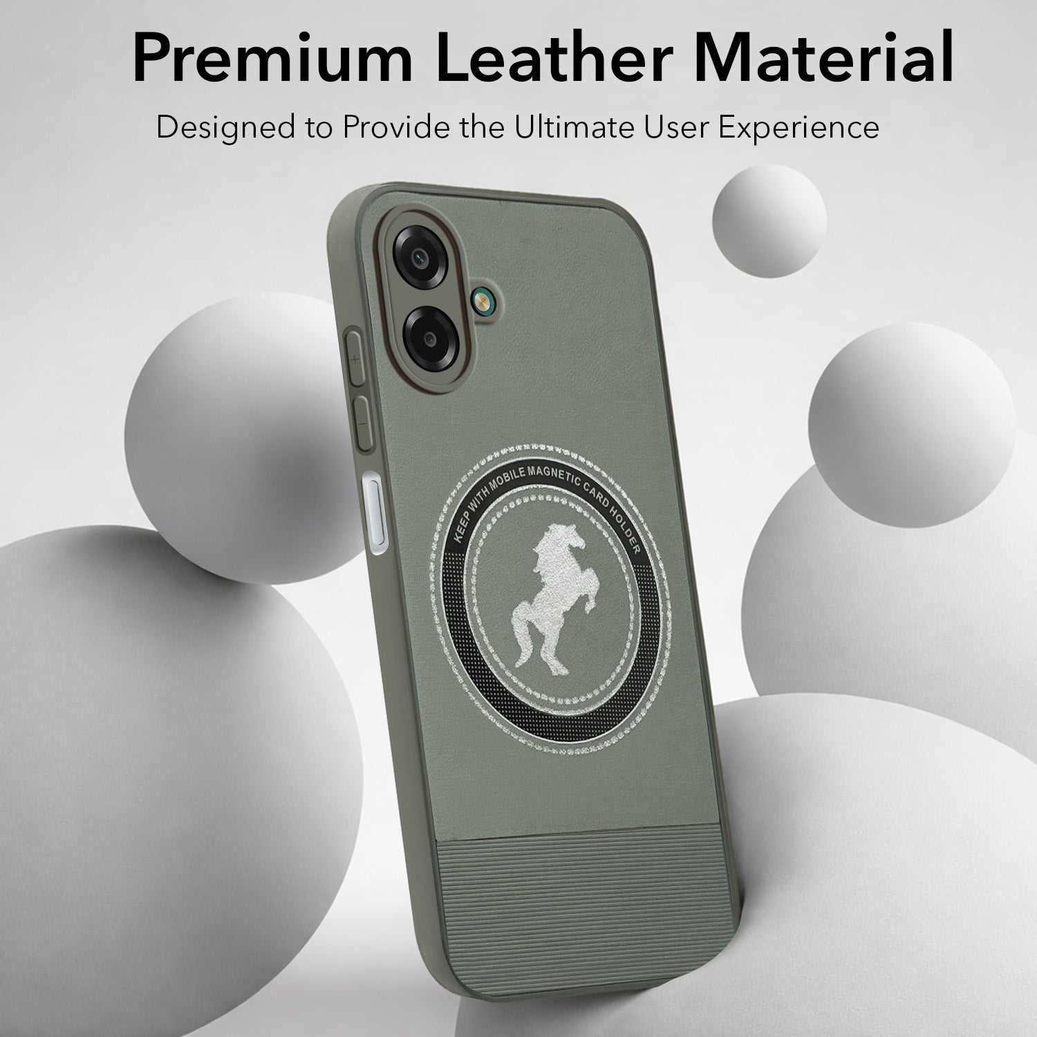 For Samsung Galaxy M07 | Samsung Galaxy F07 Back Cover Case PU Leather Finish  (Professional Minimalist Texture | MagSafe Compatile | Camera Protection | Sleek Sober Formal) (Copy)