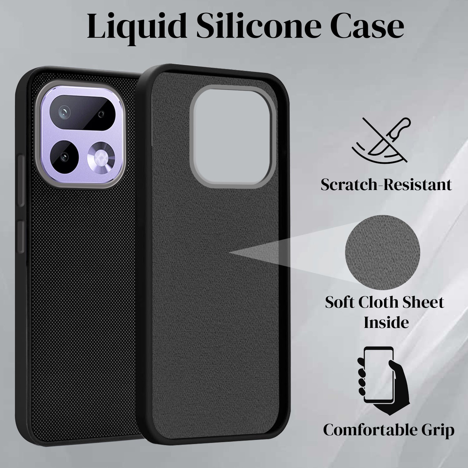 For Realme 16 Pro Back Cover Case Rubberised (Textured Grip Design | Micro-Fiber Cloth Inside | Slim and Light Weight | Soft Touch and Feel)