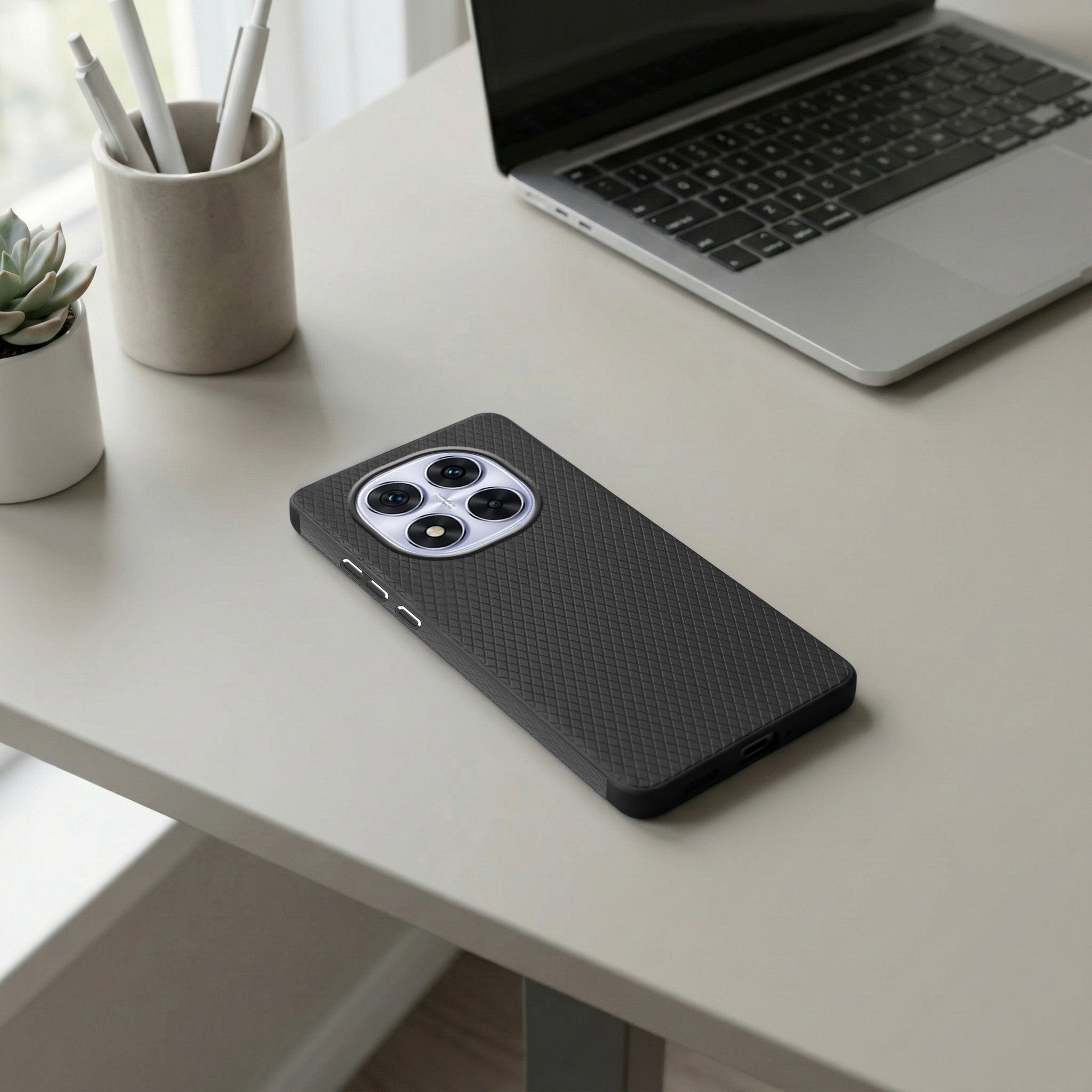 For Redmi Note 14 Pro Back Cover Case (Liquid Silicone | Side Grip | Camera Protection)