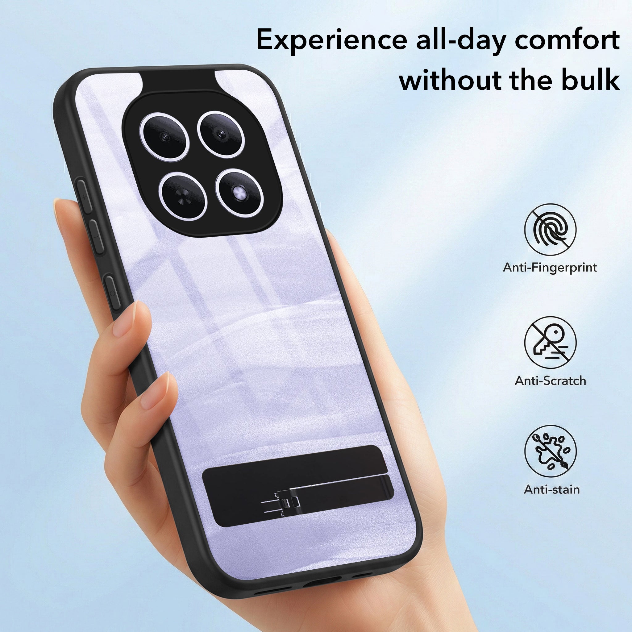 For Xiaomi Redmi Note 15 5G Back Cover Case(Built-in Stand | Lifetime Anti Yellow | Kickstand Shockproof | Camera Protection | MagSafe Compatible)