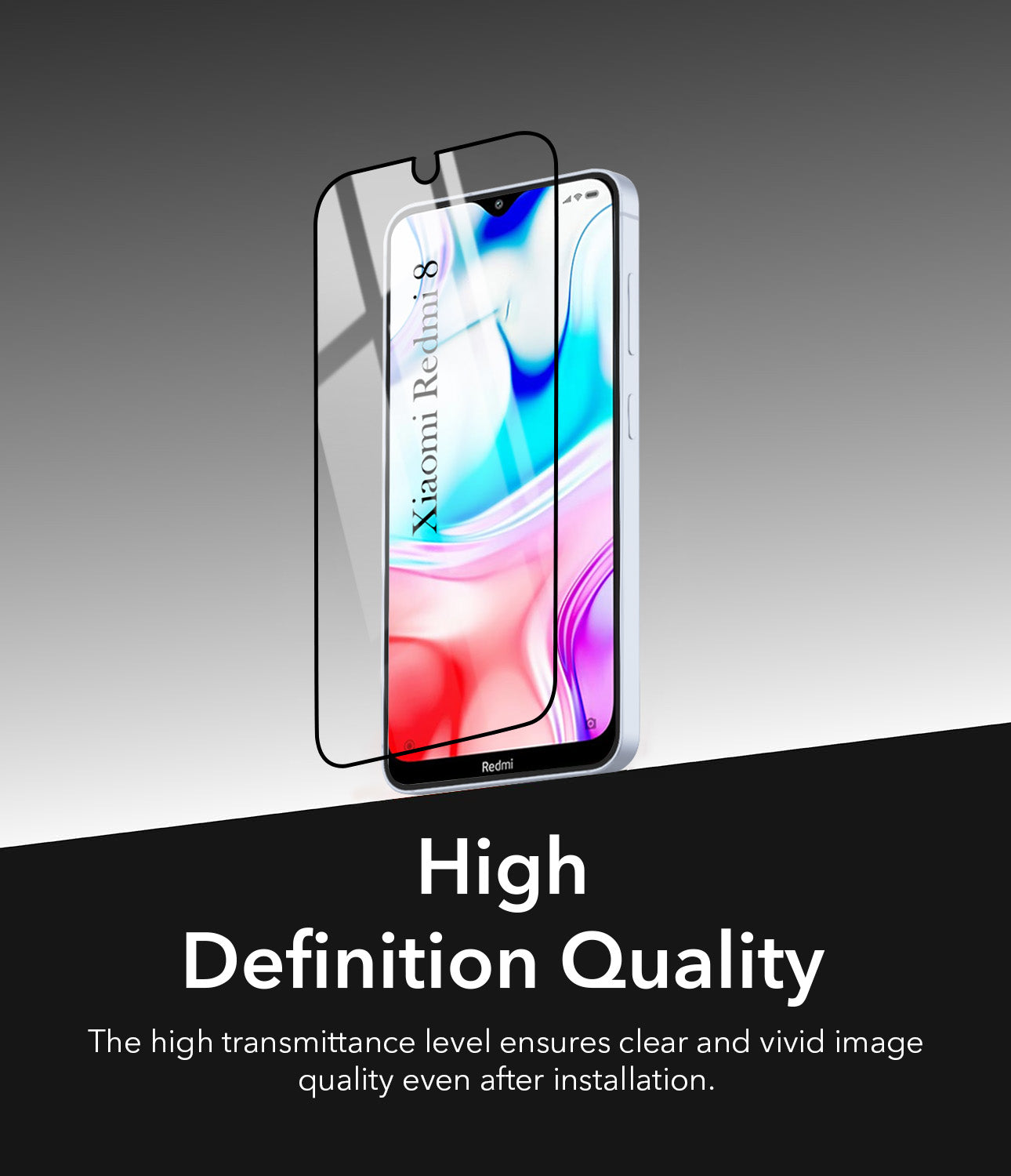 Tempered Glass For Xiaomi Redmi 8 Military-Grade Gorilla Screen Protector With Installation Kit | Shatterproof, Full Coverage, HD Clear, Scratch Resistant (Pack of 1)