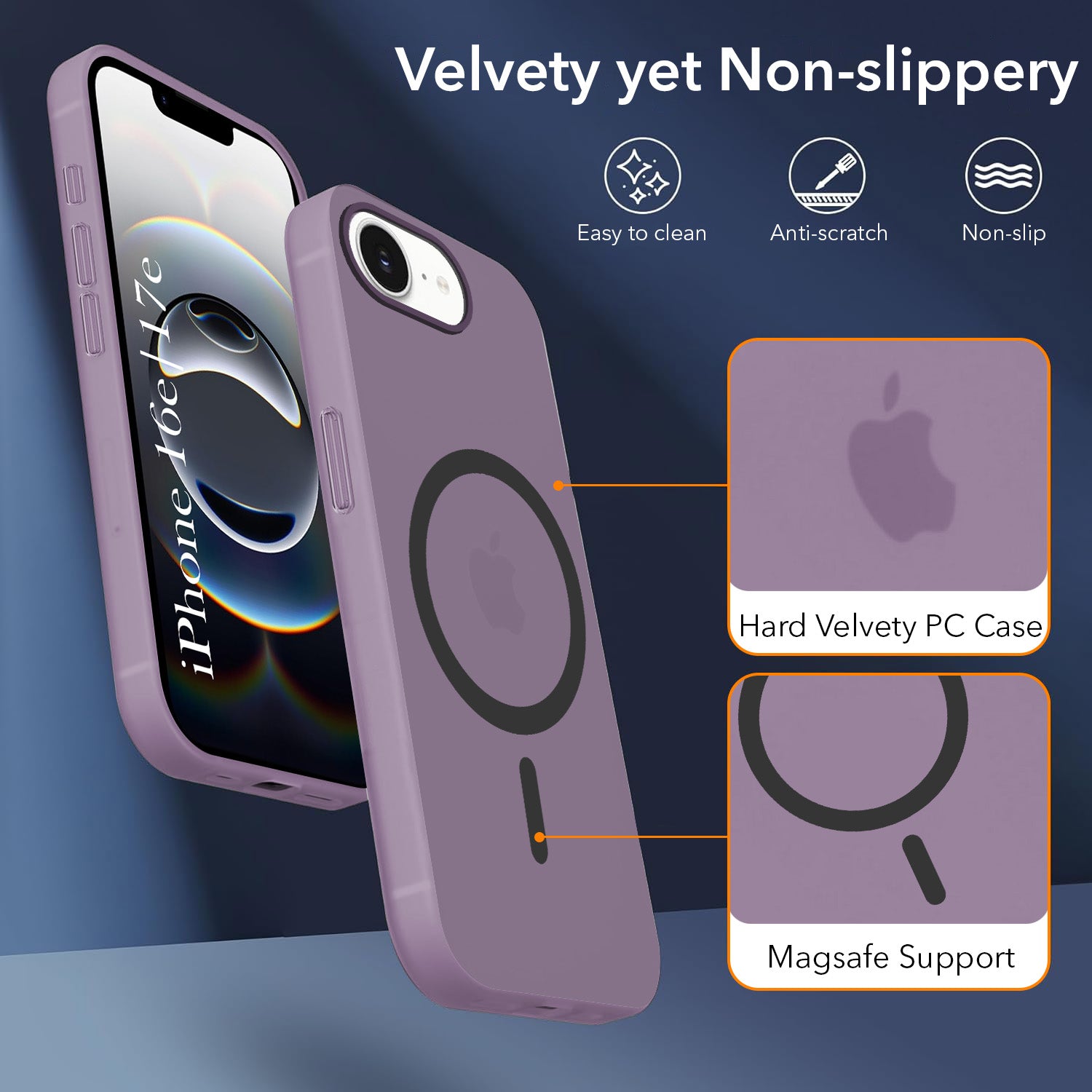 For iPhone 16e | iPhone 17e Back Cover Case (Frosted Matte Feel | MagSafe Compatible Wireless Charging | Polycarbonate Material)