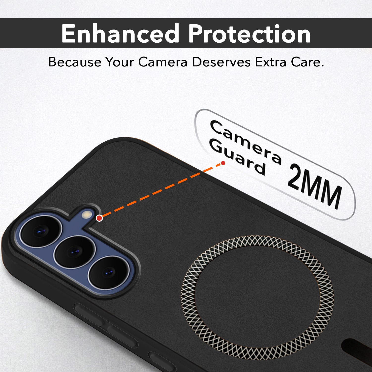 For Samsung Galaxy S25 FE Back Cover Case Leather Finish (MagSafe Compatible Wireless Charging | Soft Touch | Camera Bump Protection)