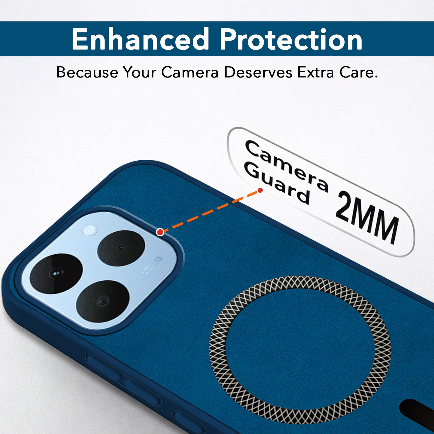 For Realme 15T | Realme Narzo 90 Back Cover Case Leather Finish (MagSafe Compatible Wireless Charging | Soft Touch | Camera Bump Protection)
