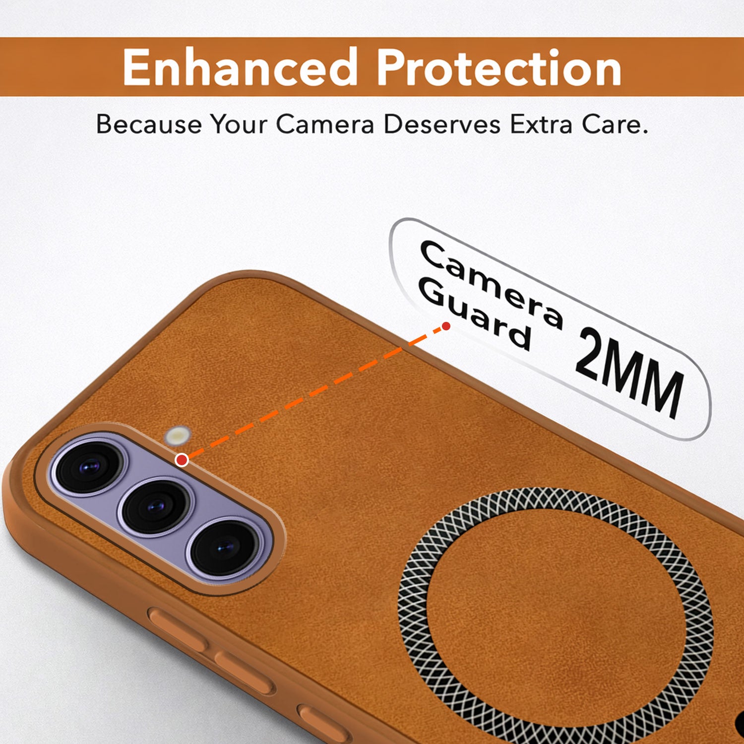 For Samsung Galaxy S24 Back Cover Case (Sleek Leather Finish | MagSafe Compatible Wireless Charging | Camera Bump Protection)