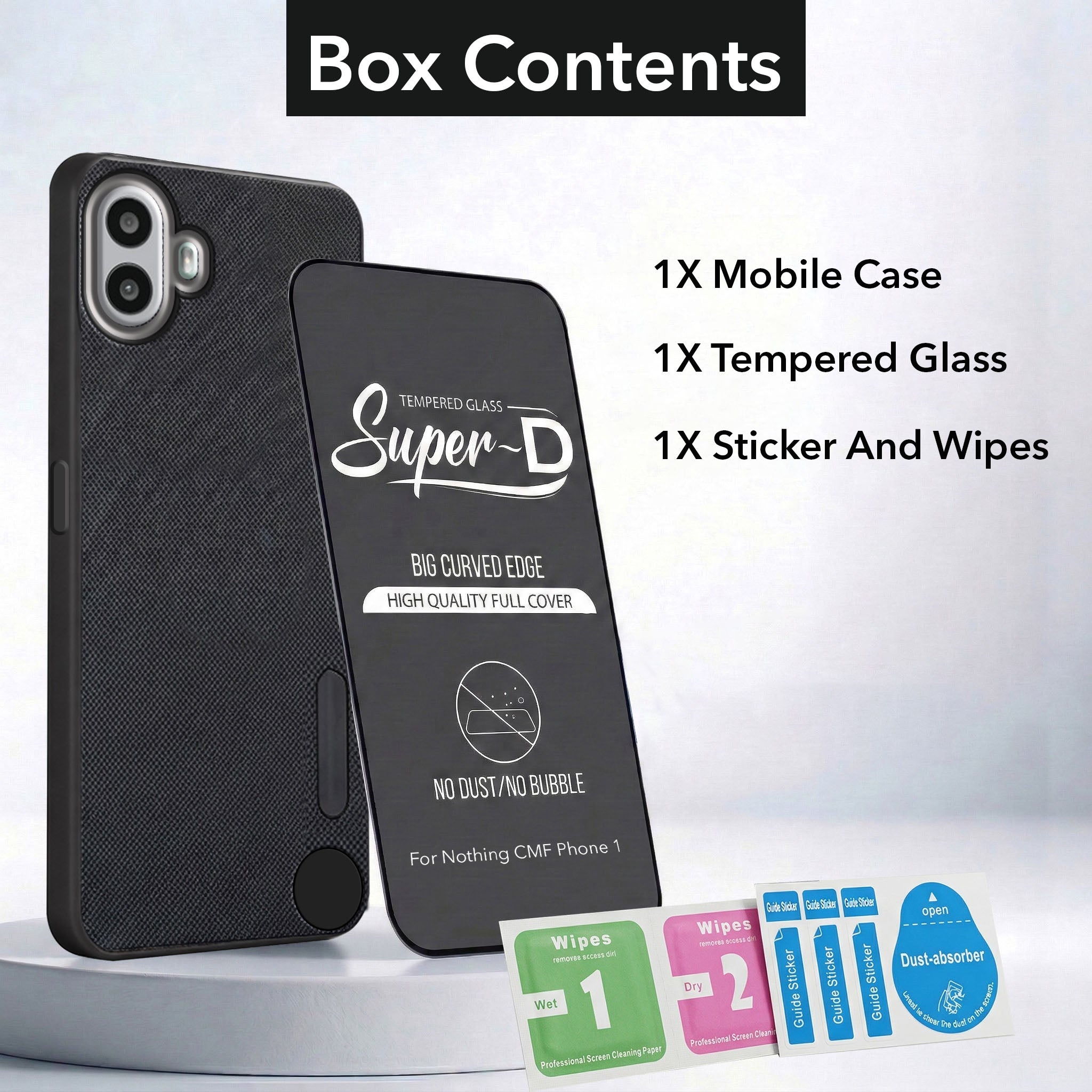 For Nothing CMF Phone 1 Combo (Textured Grip Design | Micro-Fiber Cloth Inside | Oleophobic Coating Screen Glass)