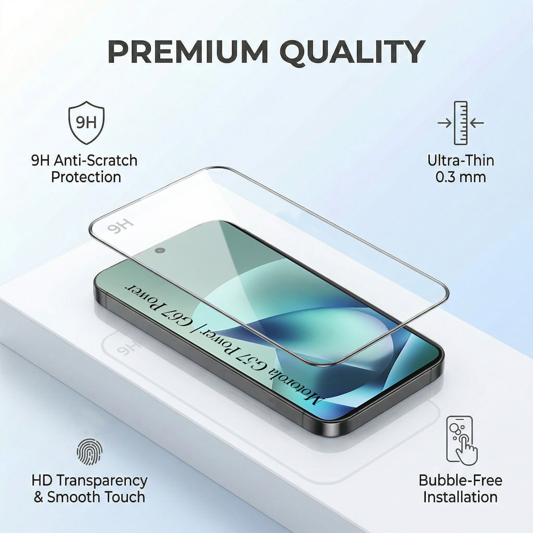 For Motorola Moto G67 Power | G57 Power Combo with Back Cover and 9H Tempered Glass (Lifetime Anti-Yellow | Crystal Clear Shockproof | Oleophobic Coating Screen Glass)