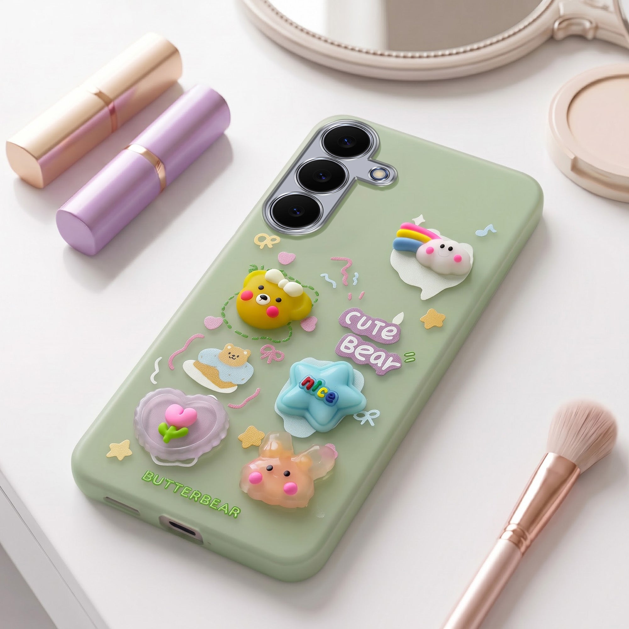 For Samsung Galaxy S25 FE Back Cover Case (3D Cute Cartoons | Hard Back Side Soft | Matte Premium Finish | HD Printing)