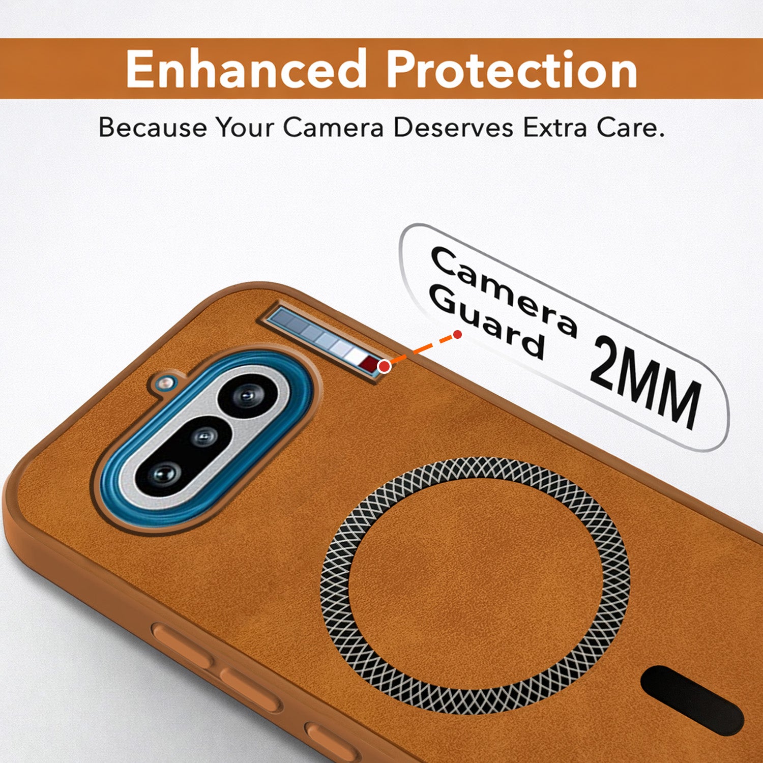 For Nothing Phone 4A 5G Back Cover Case Leather Finish (MagSafe Compatible Wireless Charging | Soft Touch | Camera Bump Protection)