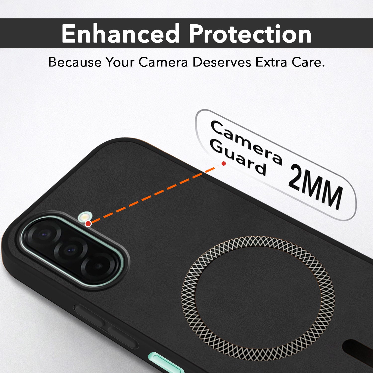 For Samsung Galaxy A26 5G Back Cover Case Leather Finish (MagSafe Compatible Wireless Charging | Soft Touch | Camera Bump Protection)