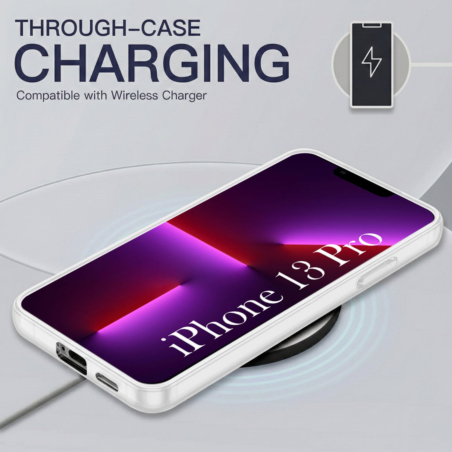 For Apple iPhone 13 Pro Back Cover Case Silicone (Slim Paper Thin | Camera Protection Bump | Minimalist Professional | Soft Flexible)