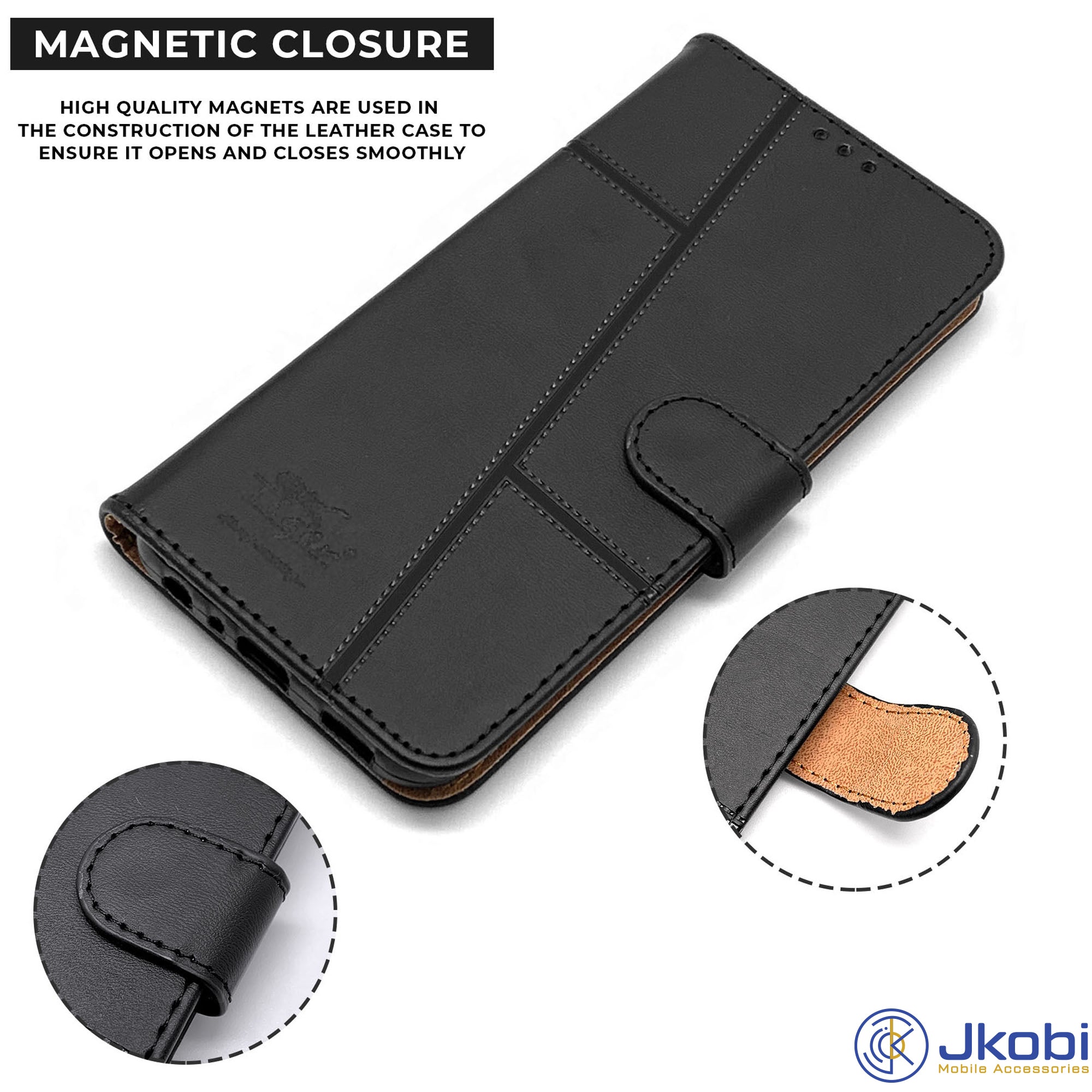 For Realme 3 | Realme 3i Flip Cover Case (Stitched Leather with Magnetic Closure)