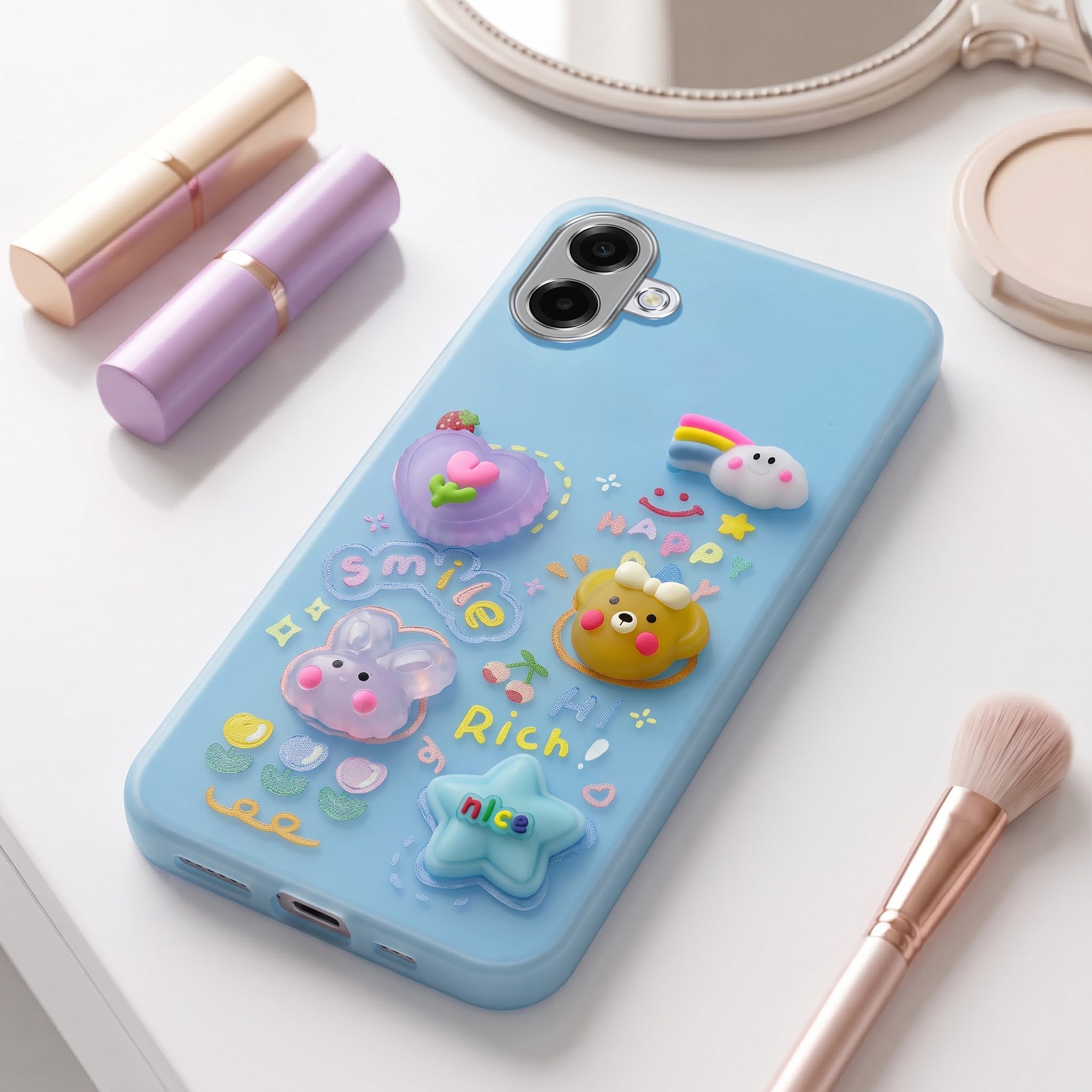 For Samsung Galaxy A07 5G | F70e 5G Back Cover Case (3D Cute Cartoons | Hard Back Side Soft | Matte Premium Finish | HD Printing)