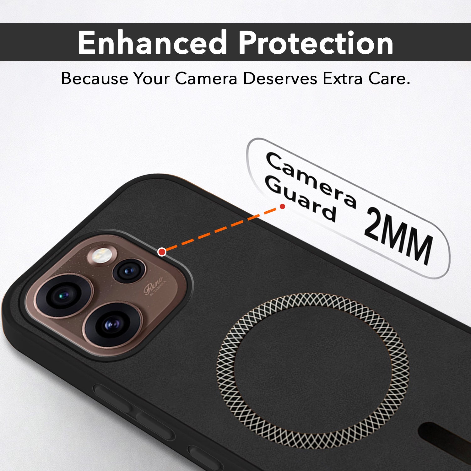 For Oppo Reno15 Pro 5G | Oppo Reno 15 Pro 5G Back Cover Case Leather Finish (MagSafe Compatible Wireless Charging | Soft Touch | Camera Bump Protection)