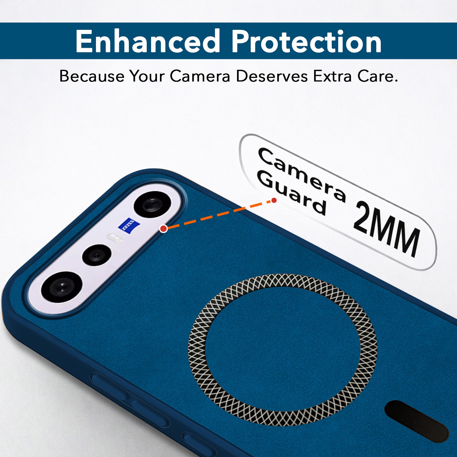 For Vivo X300 FE Back Cover Case Leather Finish (MagSafe Compatible Wireless Charging | Soft Touch | Camera Bump Protection)