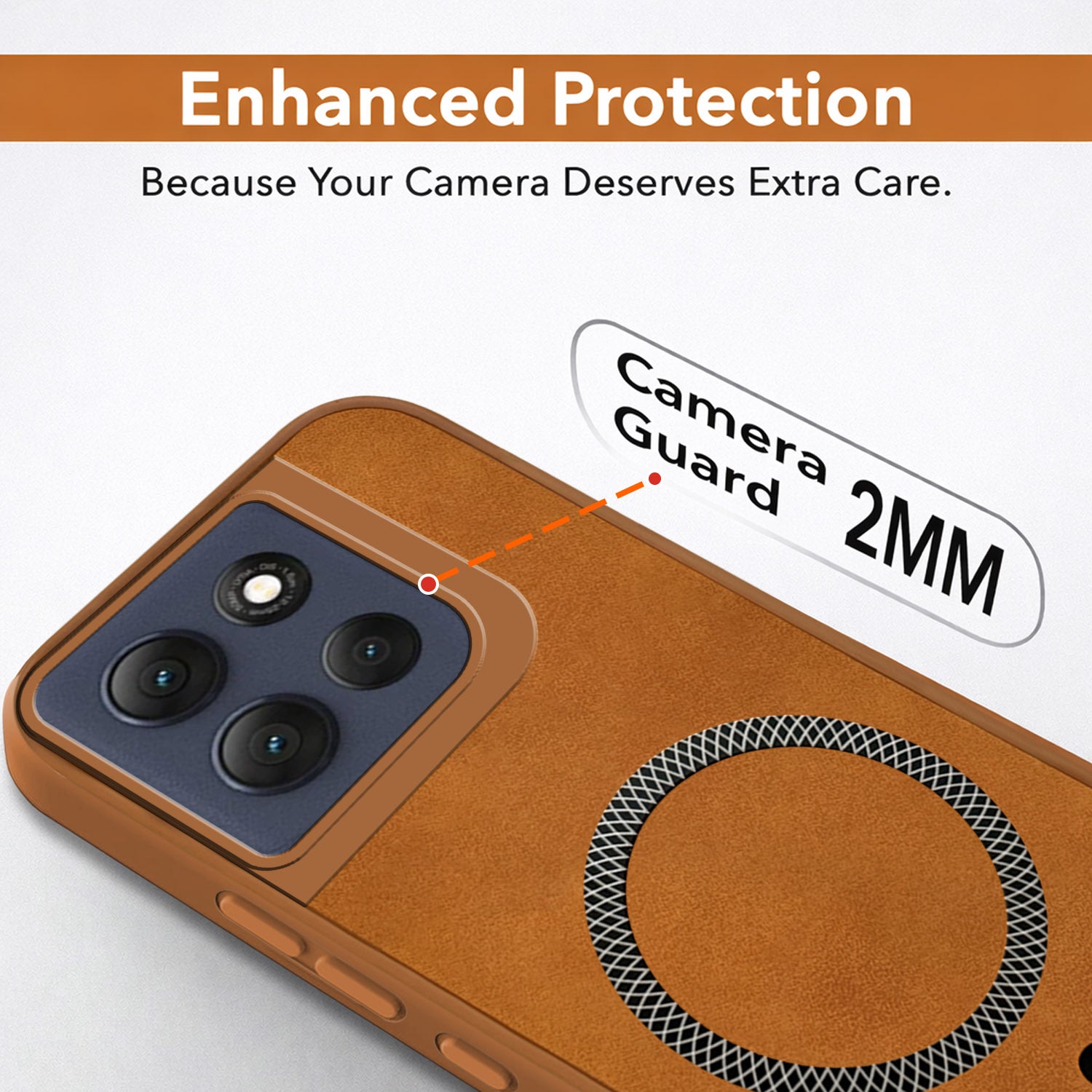 For Motorola Moto G86 Power Back Cover Case Leather Finish (MagSafe Compatible Wireless Charging | Soft Touch | Camera Bump Protection)