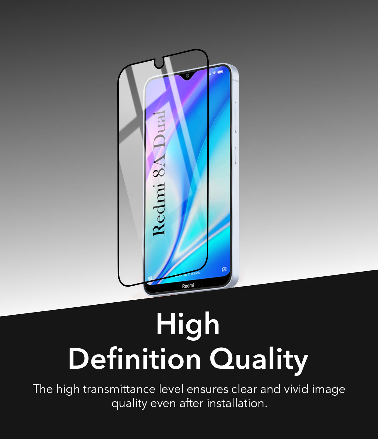Tempered Glass For Redmi 8A Dual Military-Grade Gorilla Screen Protector  With Installation Kit | Shatterproof, Full Coverage, HD Clear, Scratch Resistant (Pack of 1)