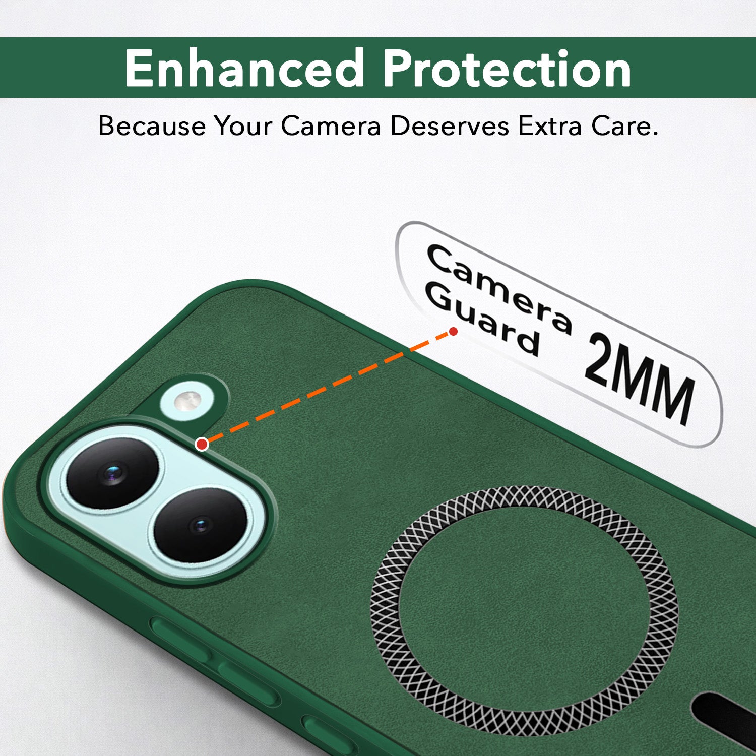 For Poco X8 Pro Back Cover Case Leather Finish (MagSafe Compatible Wireless Charging | Soft Touch | Camera Bump Protection)