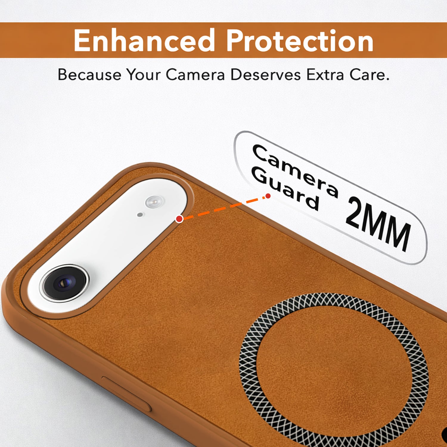 For Apple iPhone 17 Air Back Cover Case Leather Finish (MagSafe Compatible Wireless Charging | Soft Touch | Camera Bump Protection)