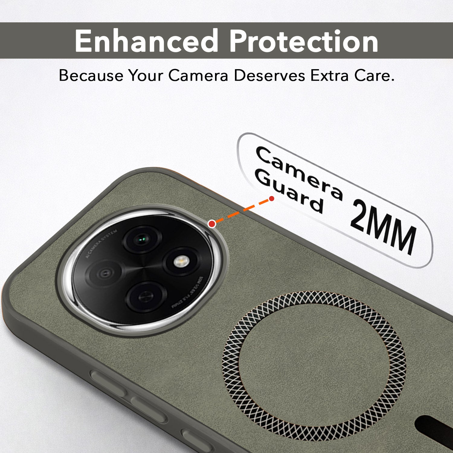 For Oppo F29 Pro Back Cover Case Leather Finish (MagSafe Compatible Wireless Charging | Soft Touch | Camera Bump Protection)