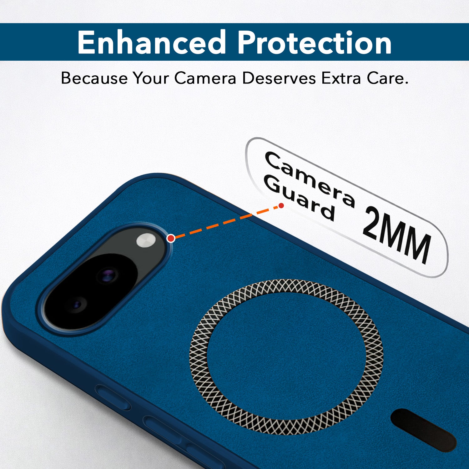 For Google Pixel 10a Back Cover Case Leather Finish (MagSafe Compatible Wireless Charging | Soft Touch | Camera Bump Protection)