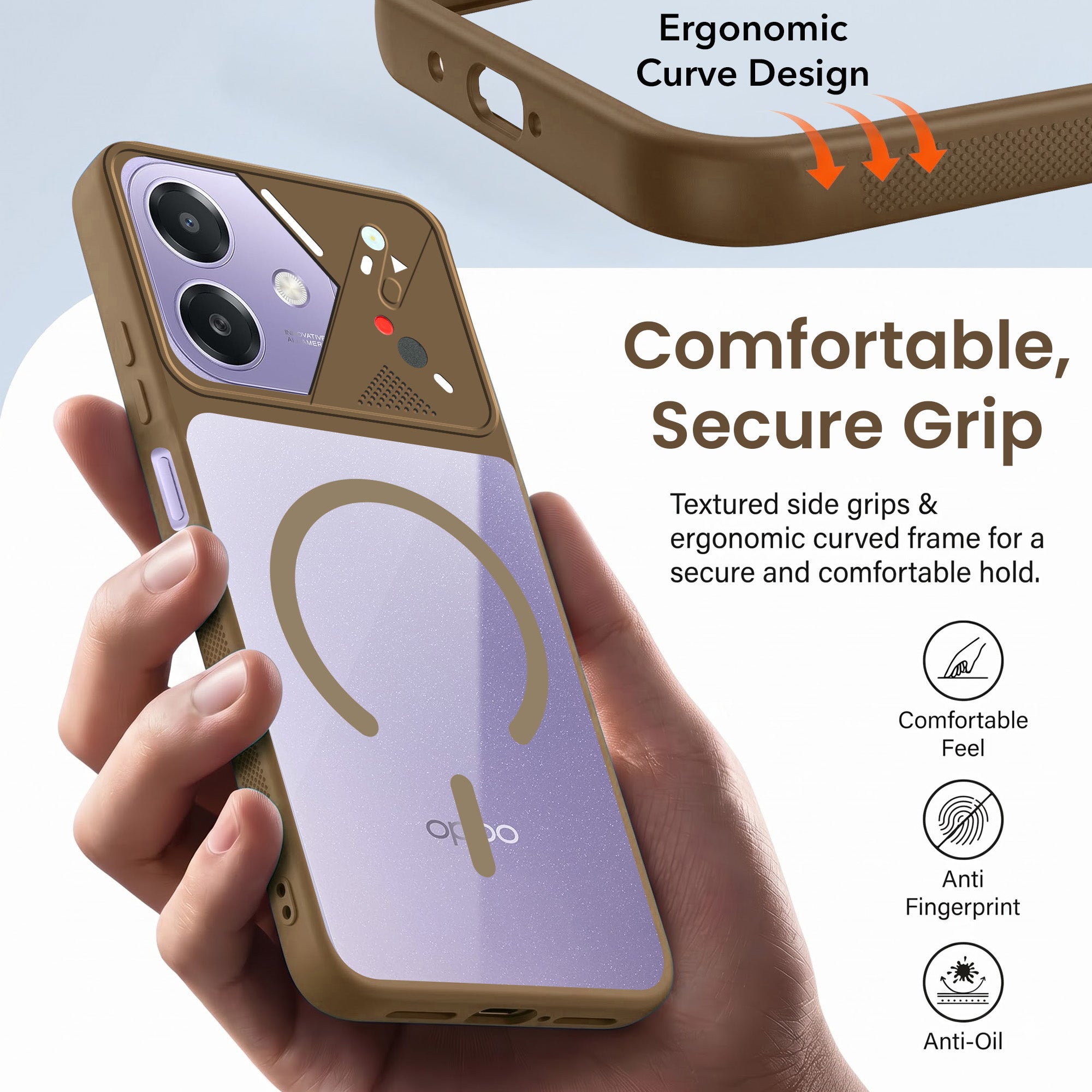 For Oppo A3X (4G/5G) | Oppo A3 5G Back Cover Case Lifetime Anti-Yellow Clear (Camera Protection | Side Grip | Wireless MagSafe Compatible)