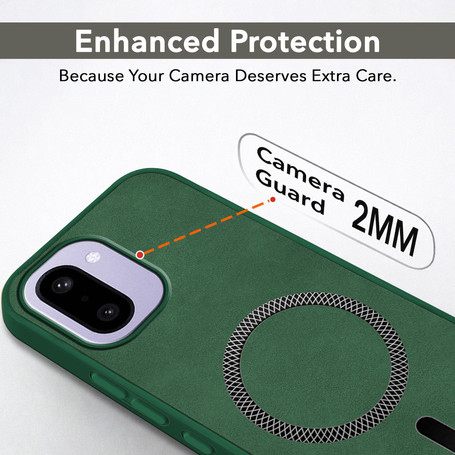 For OnePlus 15R Back Cover Case Leather Finish (MagSafe Compatible Wireless Charging | Soft Touch | Camera Bump Protection)