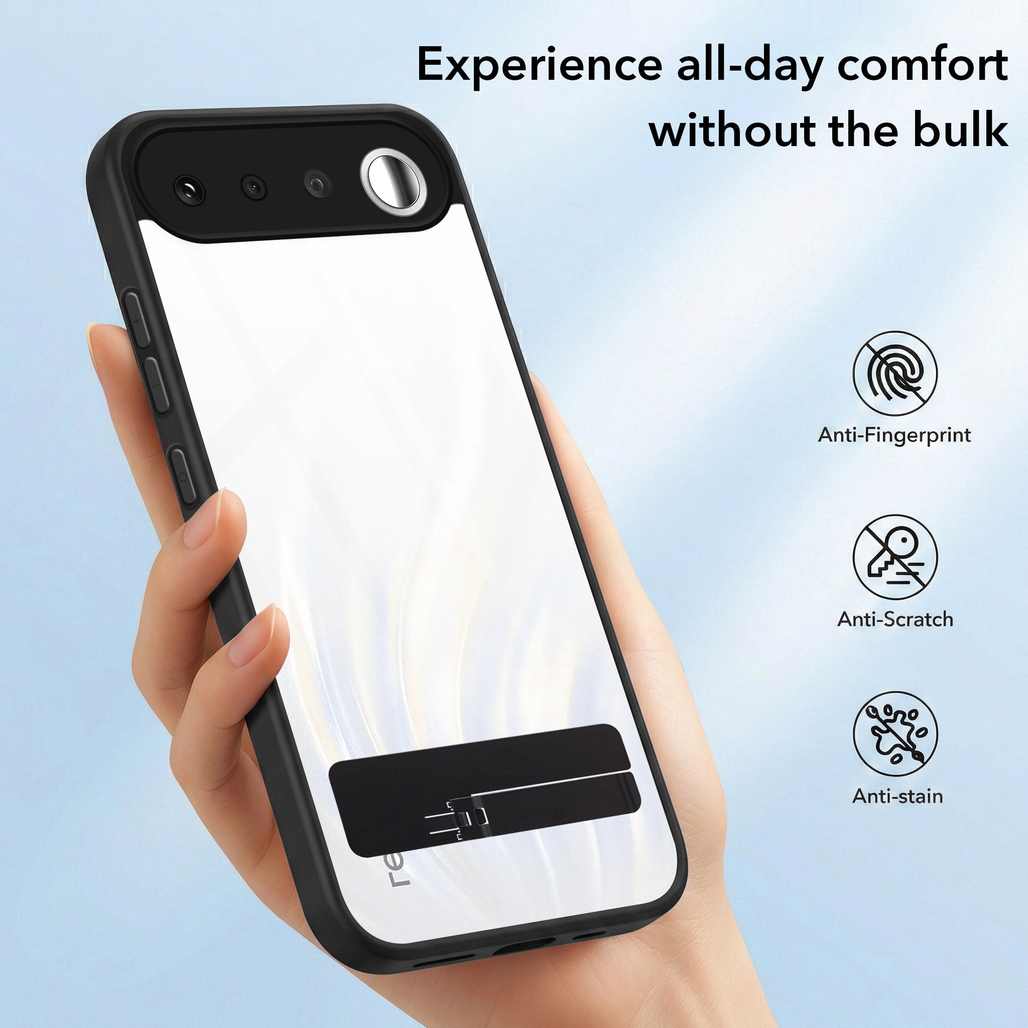 For Realme 16 Back Cover Case (Built-in Stand | Lifetime Anti Yellow | Kickstand Shockproof | Camera Protection | MagSafe Compatible)