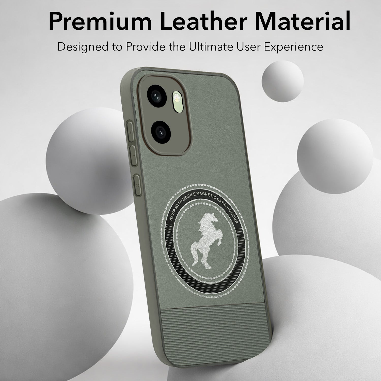 For OnePlus 15R Back Cover Case PU Leather Finish (Professional Minimalist Texture | MagSafe Compatile | Camera Protection | Sleek Sober Formal)