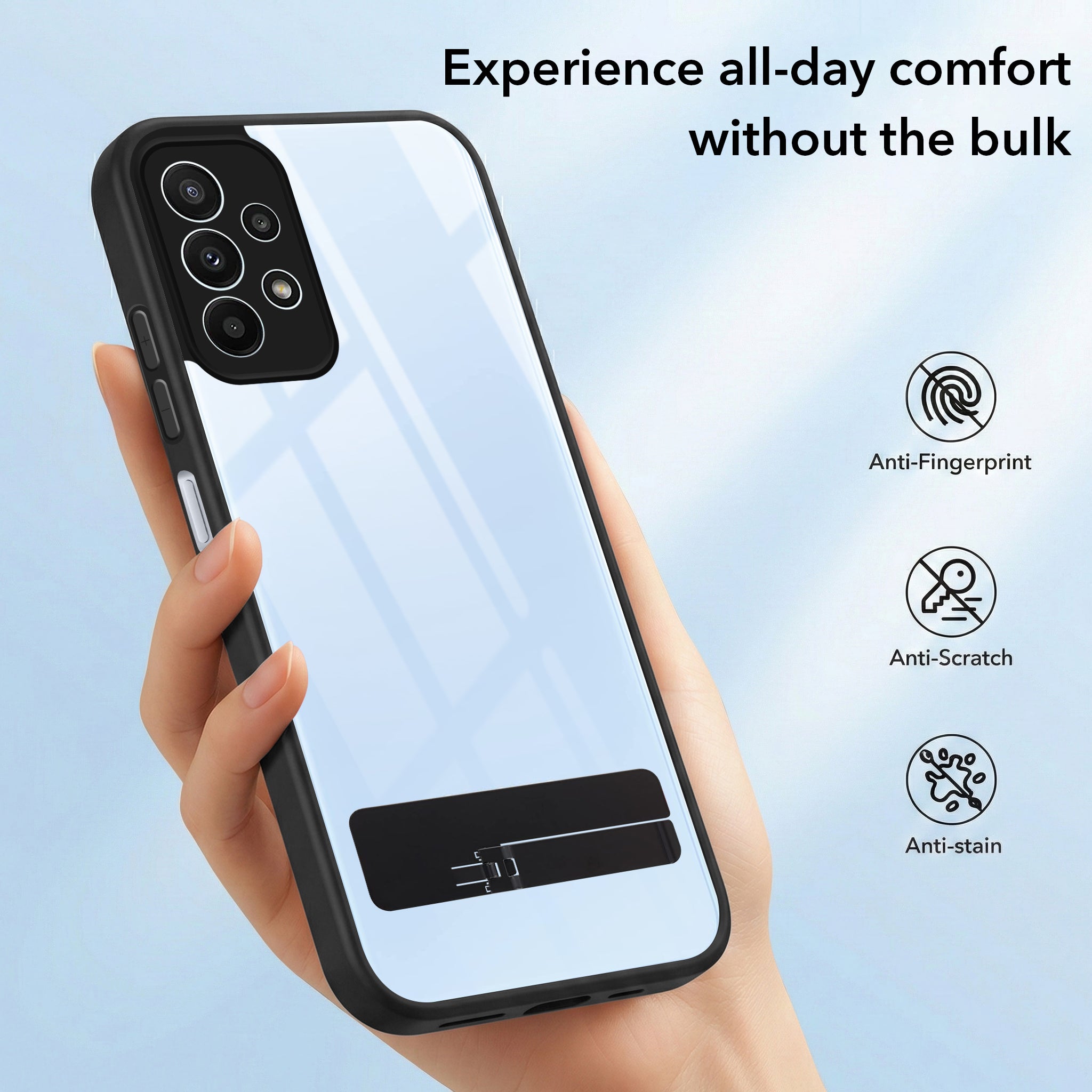 For Samsung Galaxy A23 4G | 5G Back Cover Case (Built-in Stand | Lifetime Anti Yellow | Kickstand Shockproof | Camera Protection | MagSafe Compatible)
