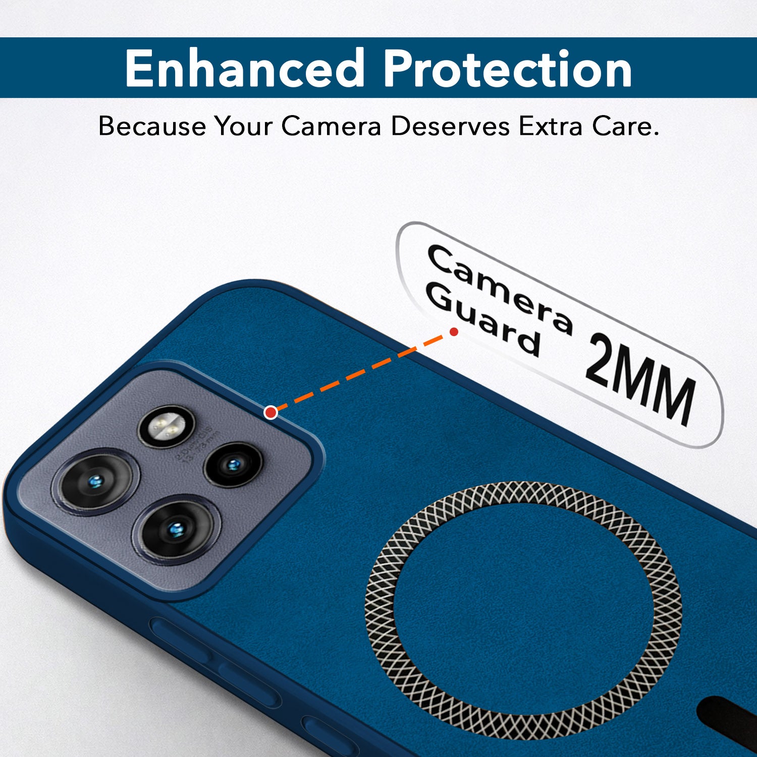 For Motorola Moto Edge 50 Neo Back Cover Case Leather Finish(MagSafe Compatible Wireless Charging | Soft Touch | Camera Bump Protection)