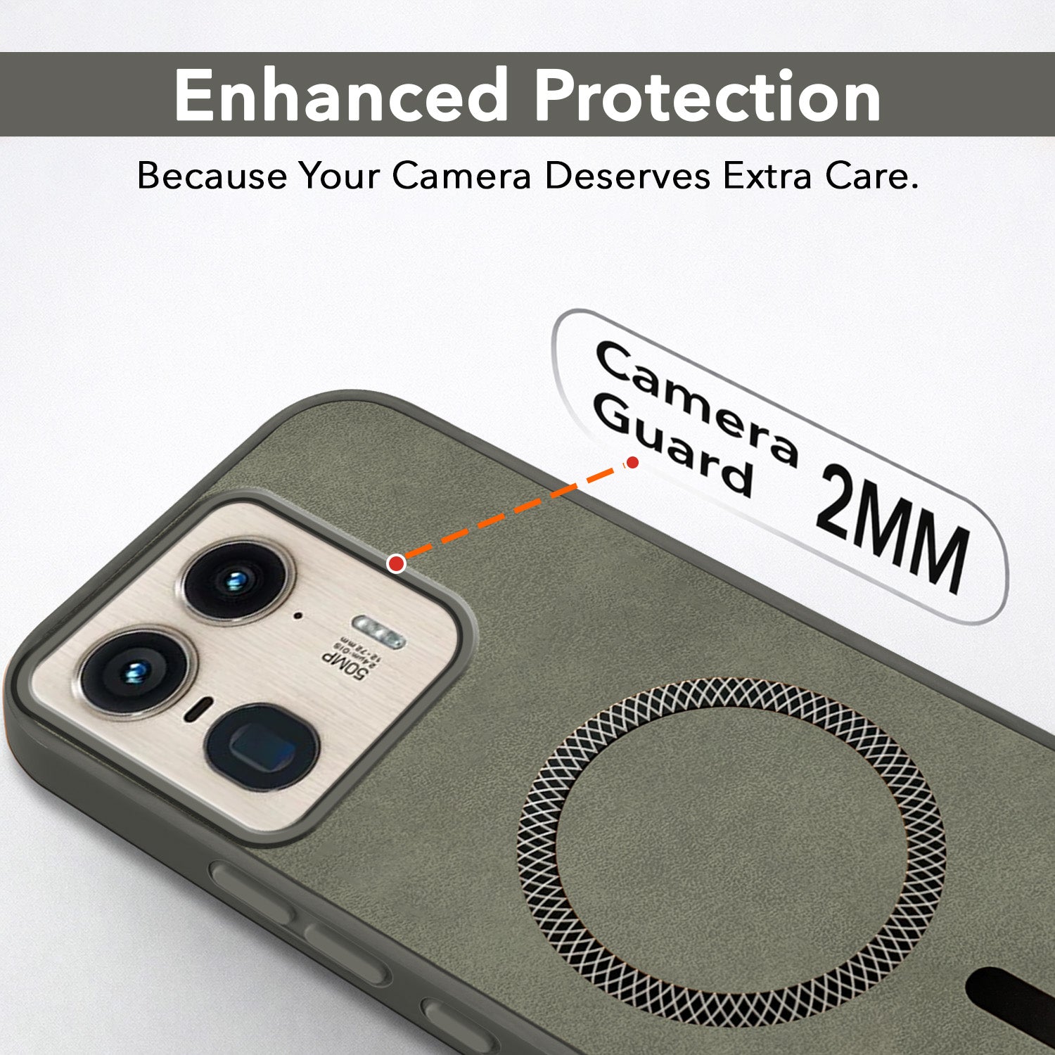For Motorola Moto Edge 50 Ultra 5G Back Case Cover Leather Finish (MagSafe Compatible Wireless Charging | Soft Touch | Camera Bump Protection)