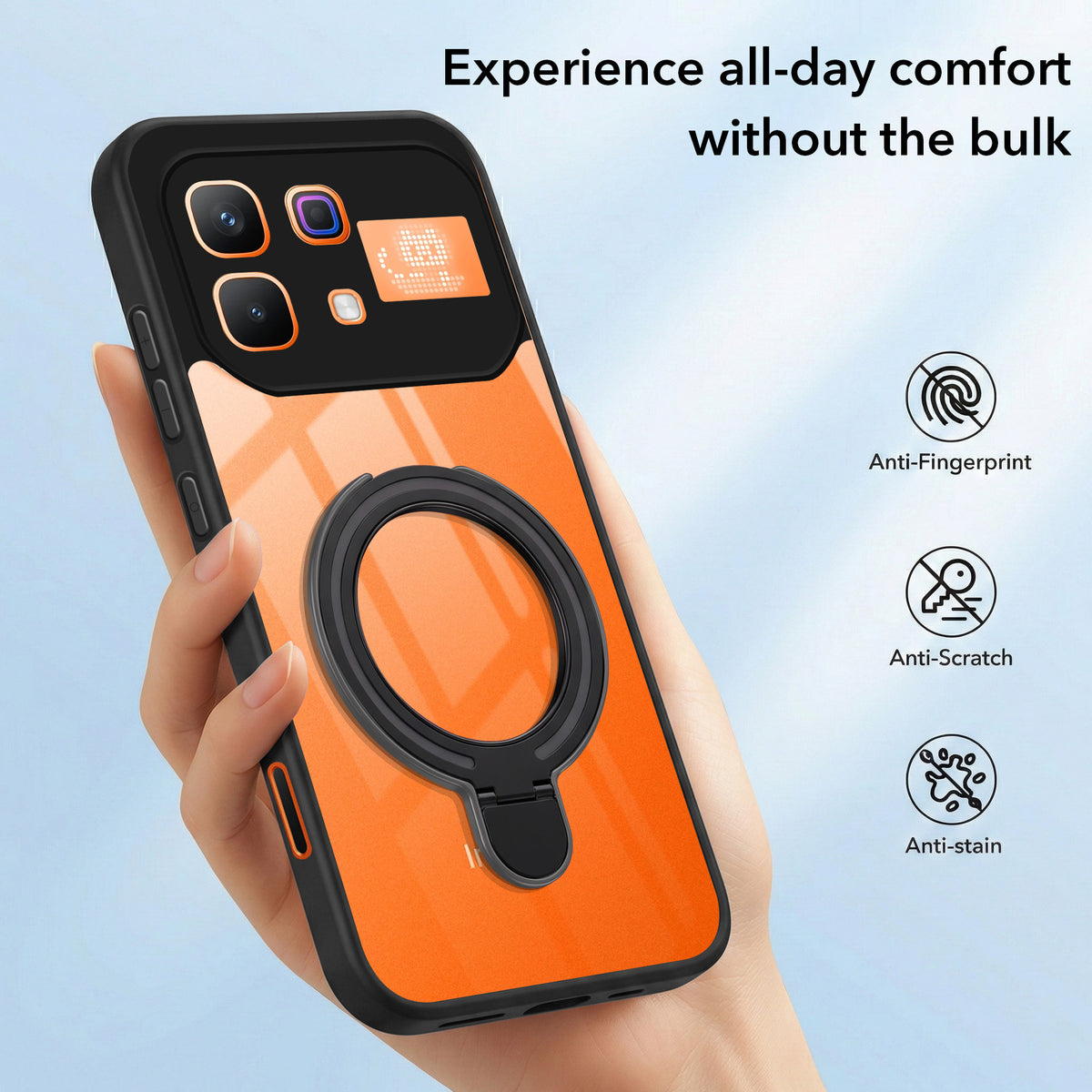 For Infinix Note 60 Pro 5G Back Cover Case (Kick Stand Ring Holder | Life time Anti Yellow | Camera Protection)