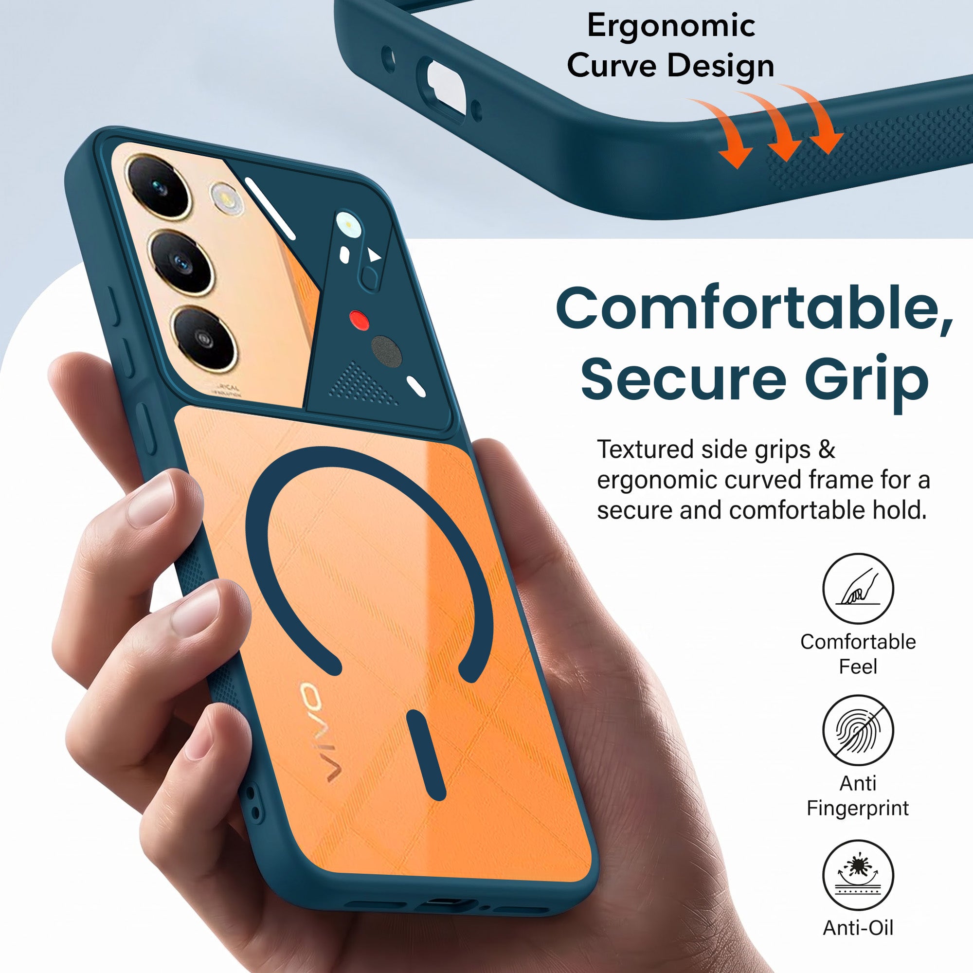For Vivo Y200e Back Cover Case Lifetime Anti-Yellow Clear (Camera Protection | Side Grip | Wireless MagSafe Compatible)