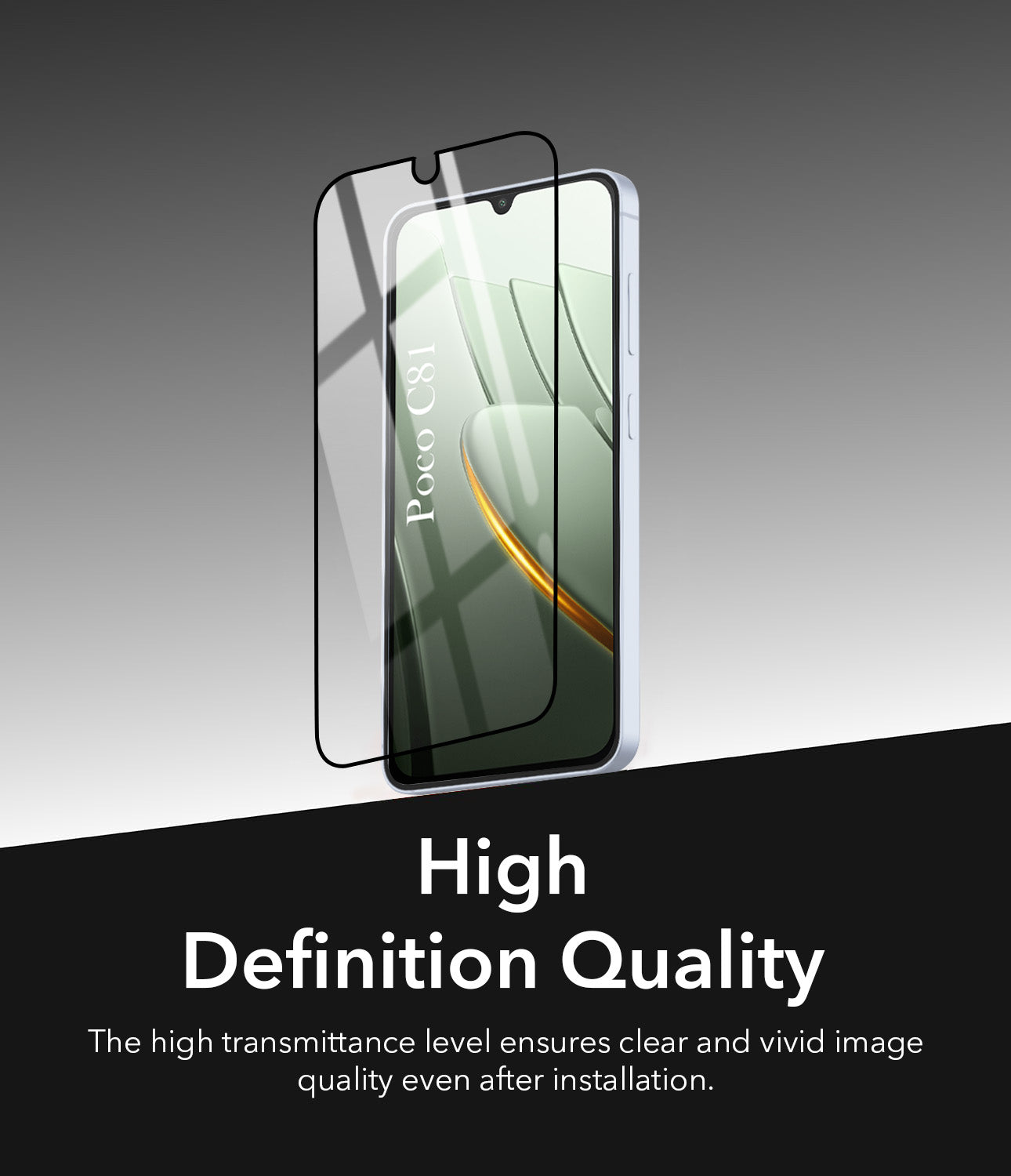 (Pack of 2) Tempered Glass For Poco C81 5G Military-Grade GorillaScreen Protector With Installation Kit | Shatterproof, Full Coverage, HD Clear, Scratch Resistant