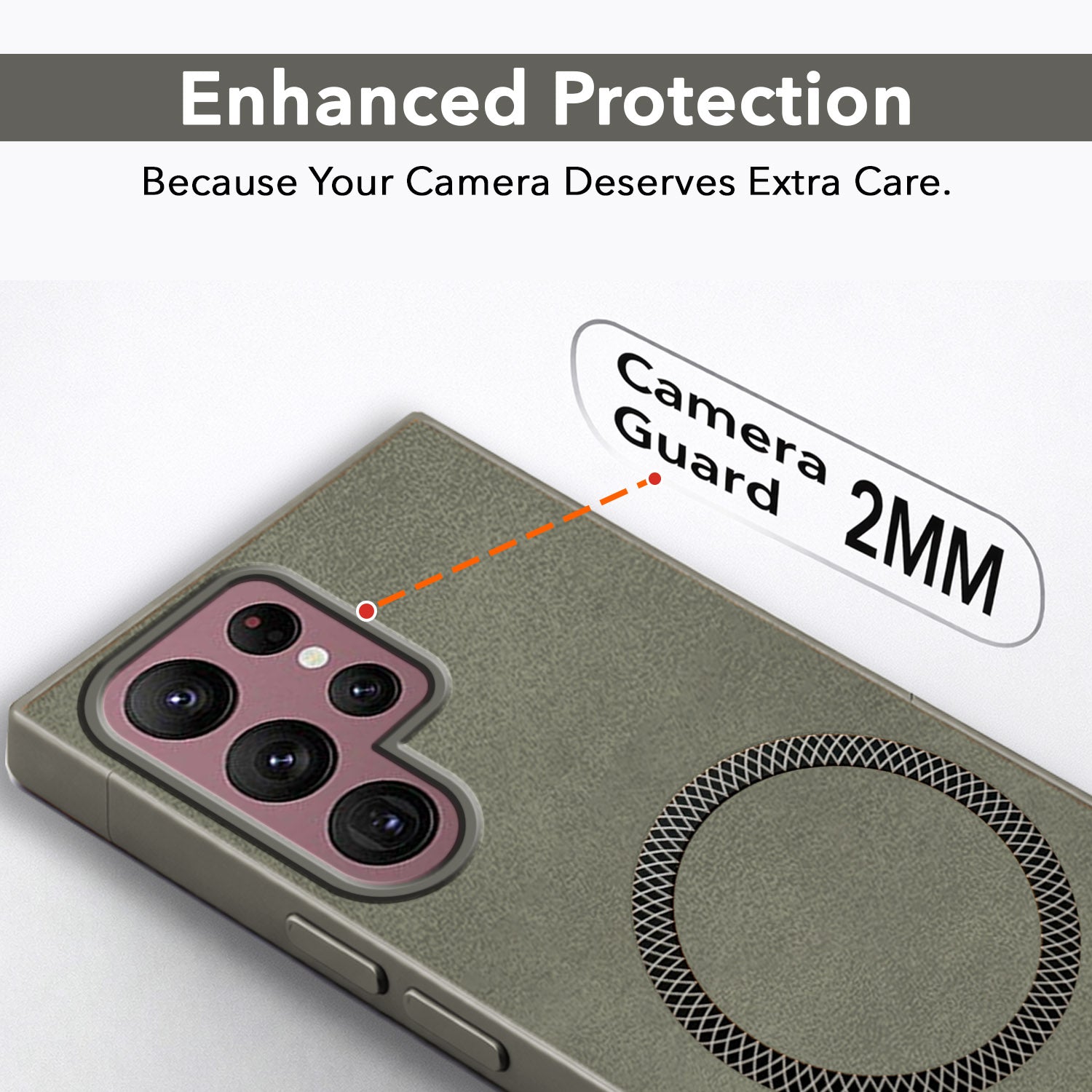 For Samsung Galaxy S22 Ultra 5G Back Cover Case Leather Finish (MagSafe Compatible Wireless Charging | Soft Touch | Camera Bump Protection)