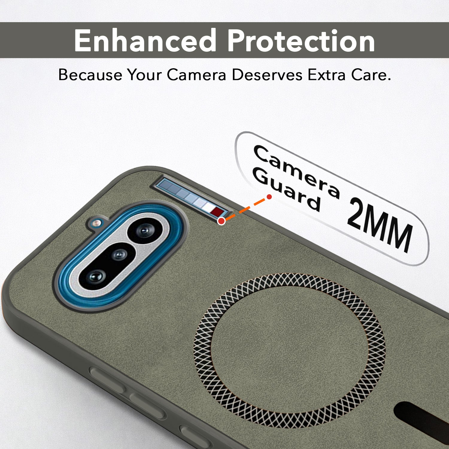 For Nothing Phone 4A 5G Back Cover Case Leather Finish (MagSafe Compatible Wireless Charging | Soft Touch | Camera Bump Protection)