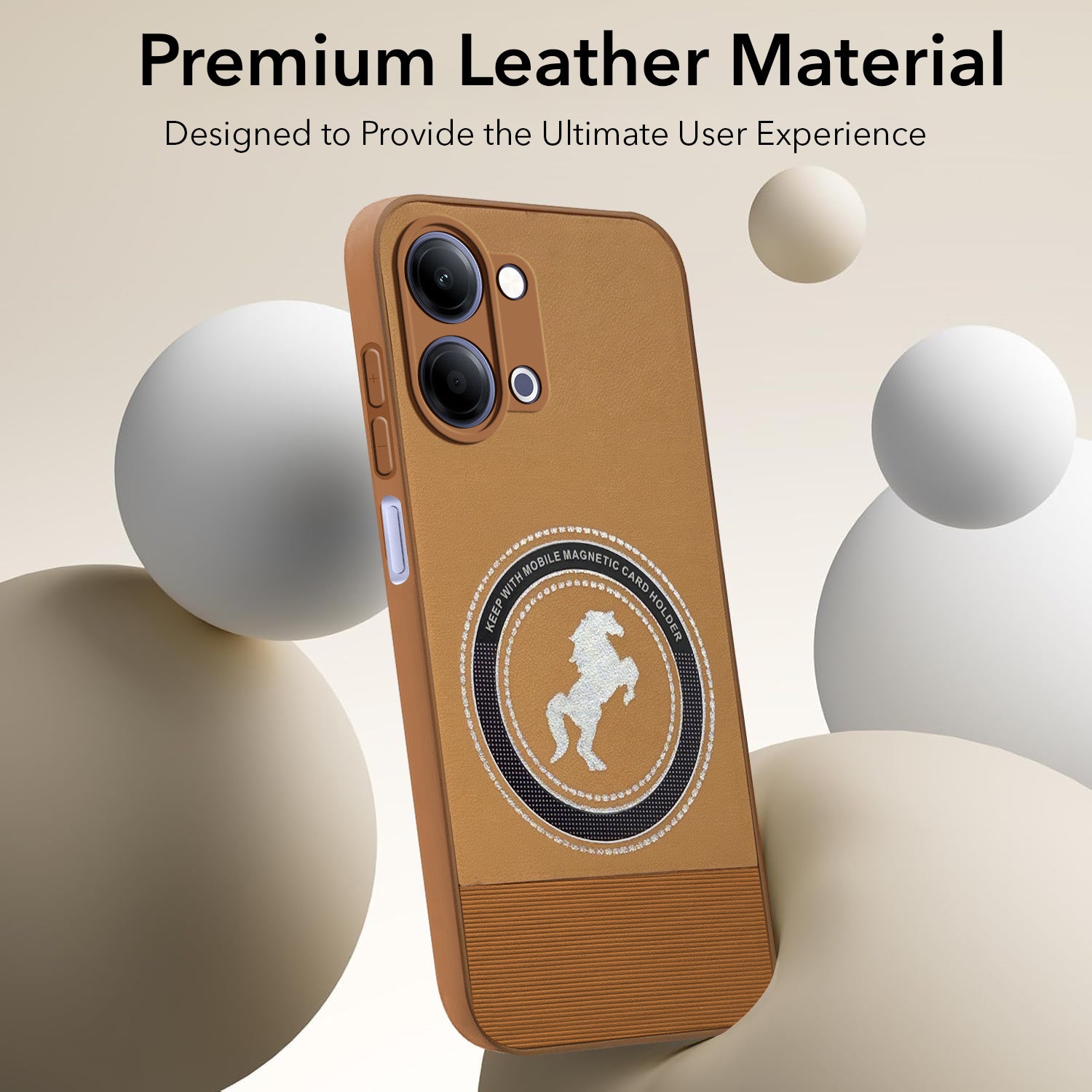 For Vivo iQOO Z11 Lite Back Cover Case PU Leather Finish (Professional Minimalist Texture | MagSafe Compatile | Camera Protection | Sleek Sober Formal)